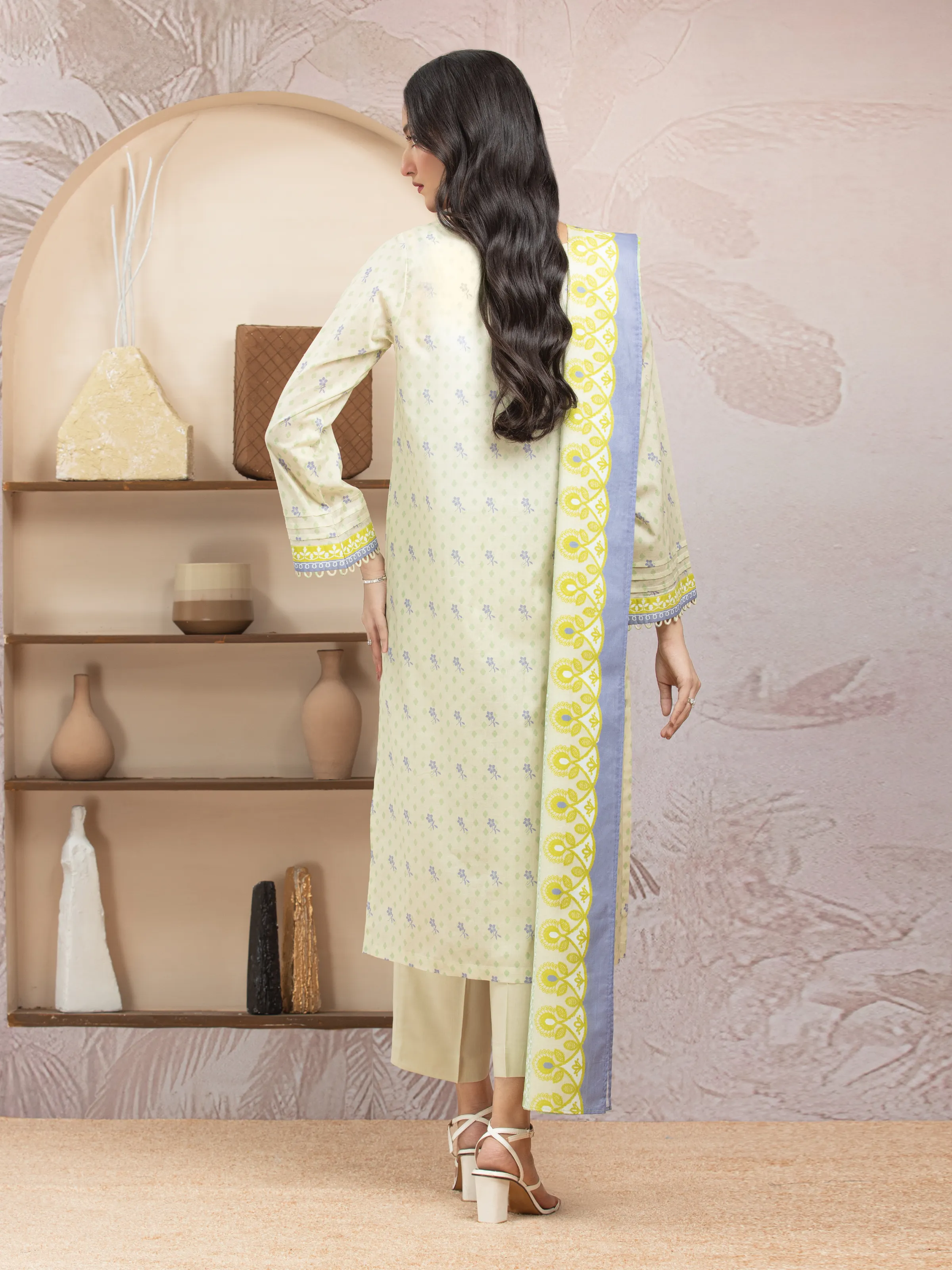 Unstitched Printed Lawn Suit - EWU5A1-35223-3P - Image 2