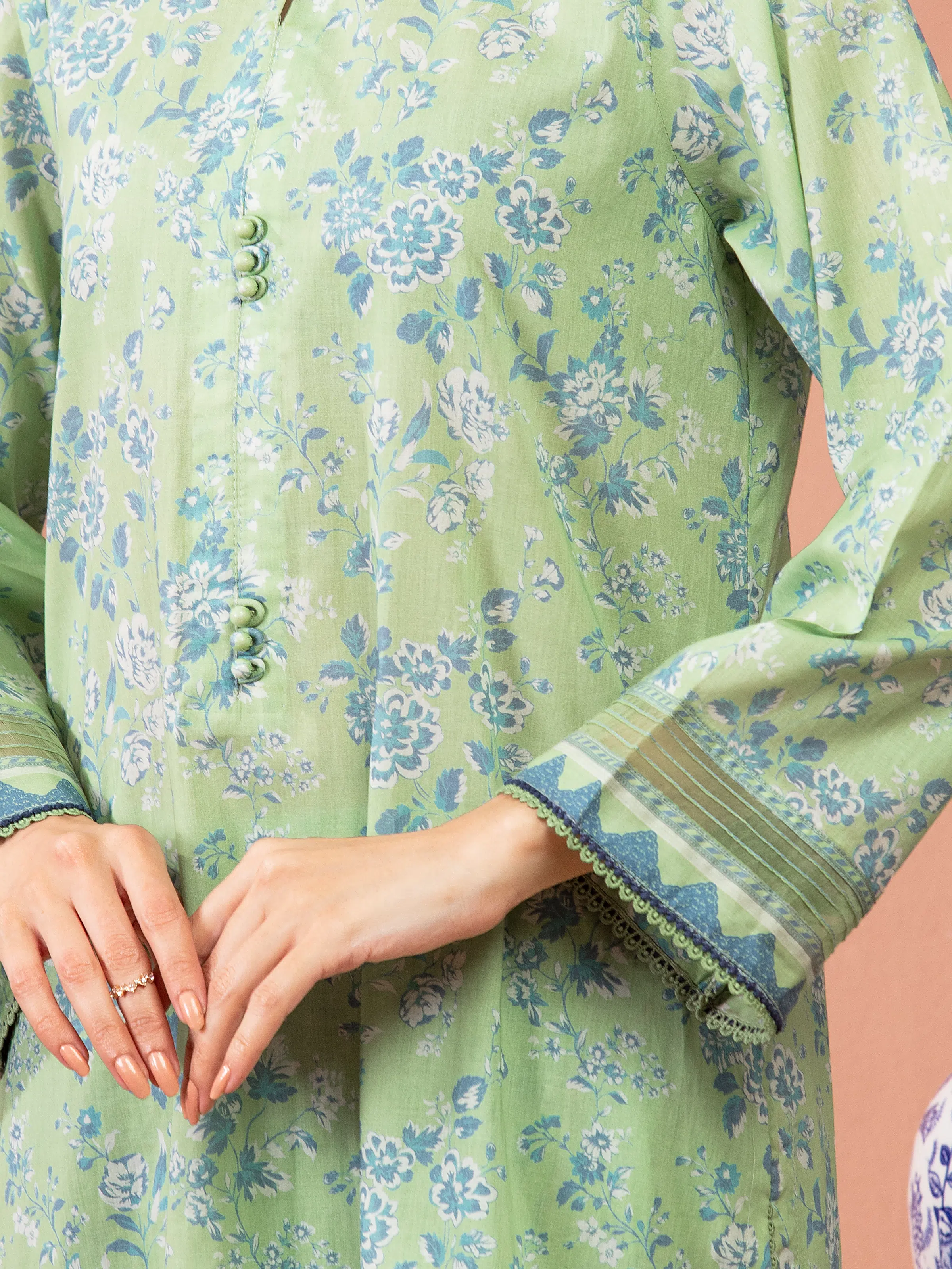Unstitched Printed Lawn Suit - EWU5A1-35611-3P - Image 6