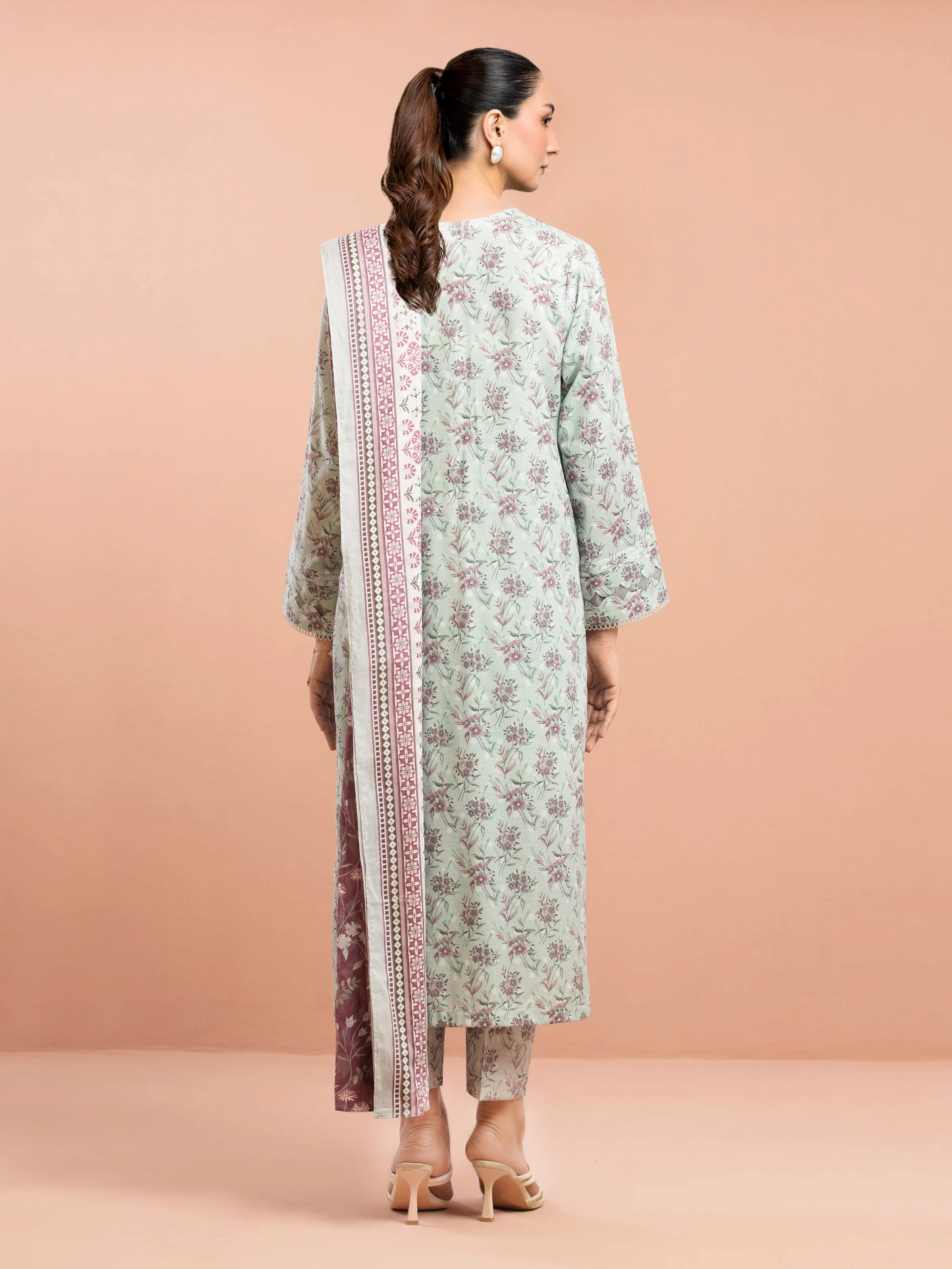 Unstitched Printed Lawn Suit - EWU5A1-35655-3P - Image 2