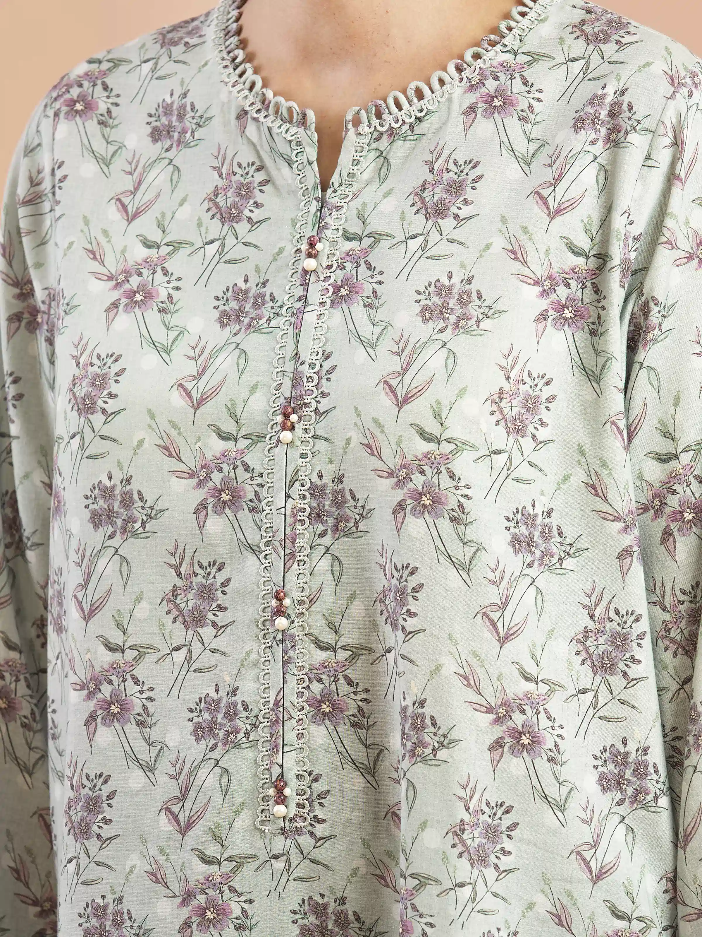 Unstitched Printed Lawn Suit - EWU5A1-35655-3P - Image 3