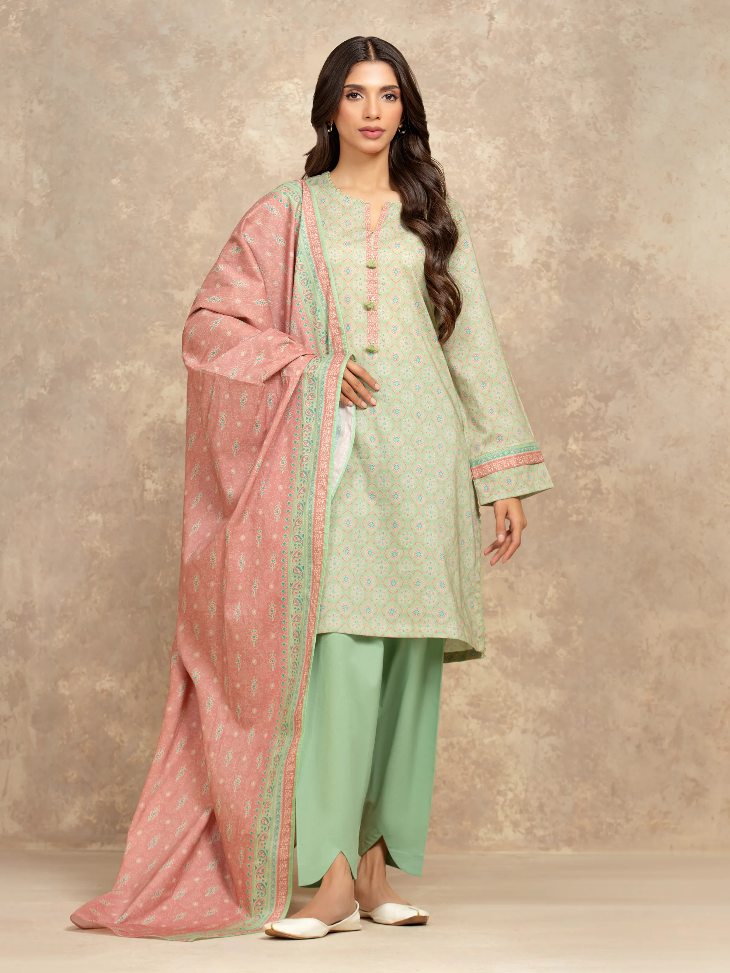 Unstitched Printed Lawn Suit - EWU6A1-36531-3P