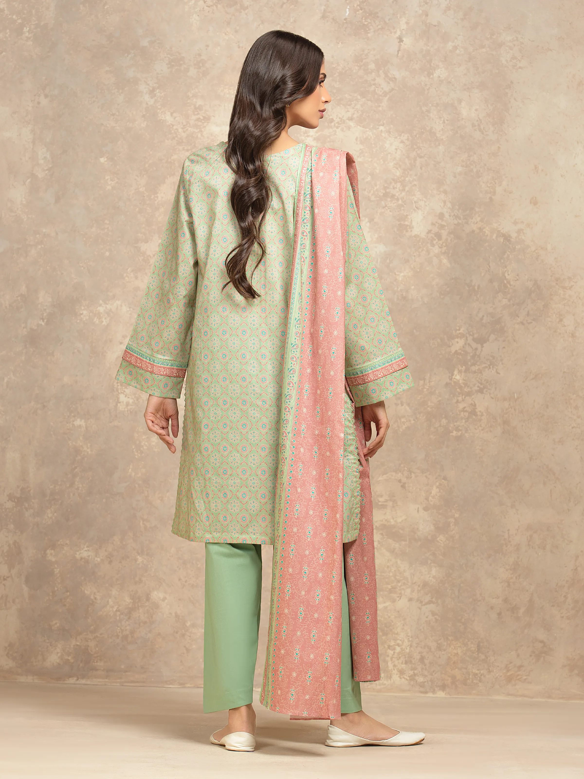 Unstitched Printed Lawn Suit - EWU6A1-36531-3P - Image 6