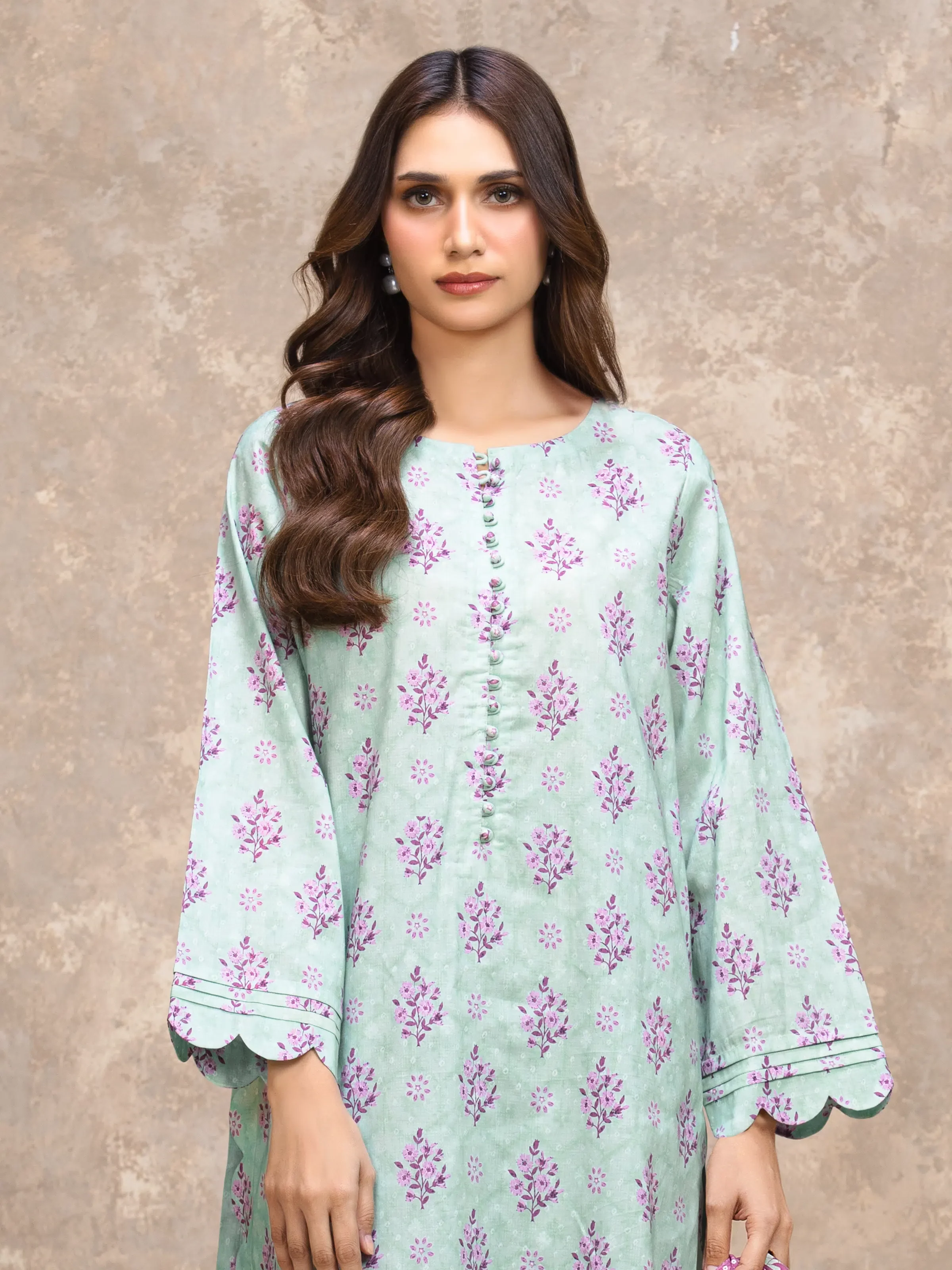 Unstitched Printed Lawn Suit - EWU6A1-36532-3P - Image 2