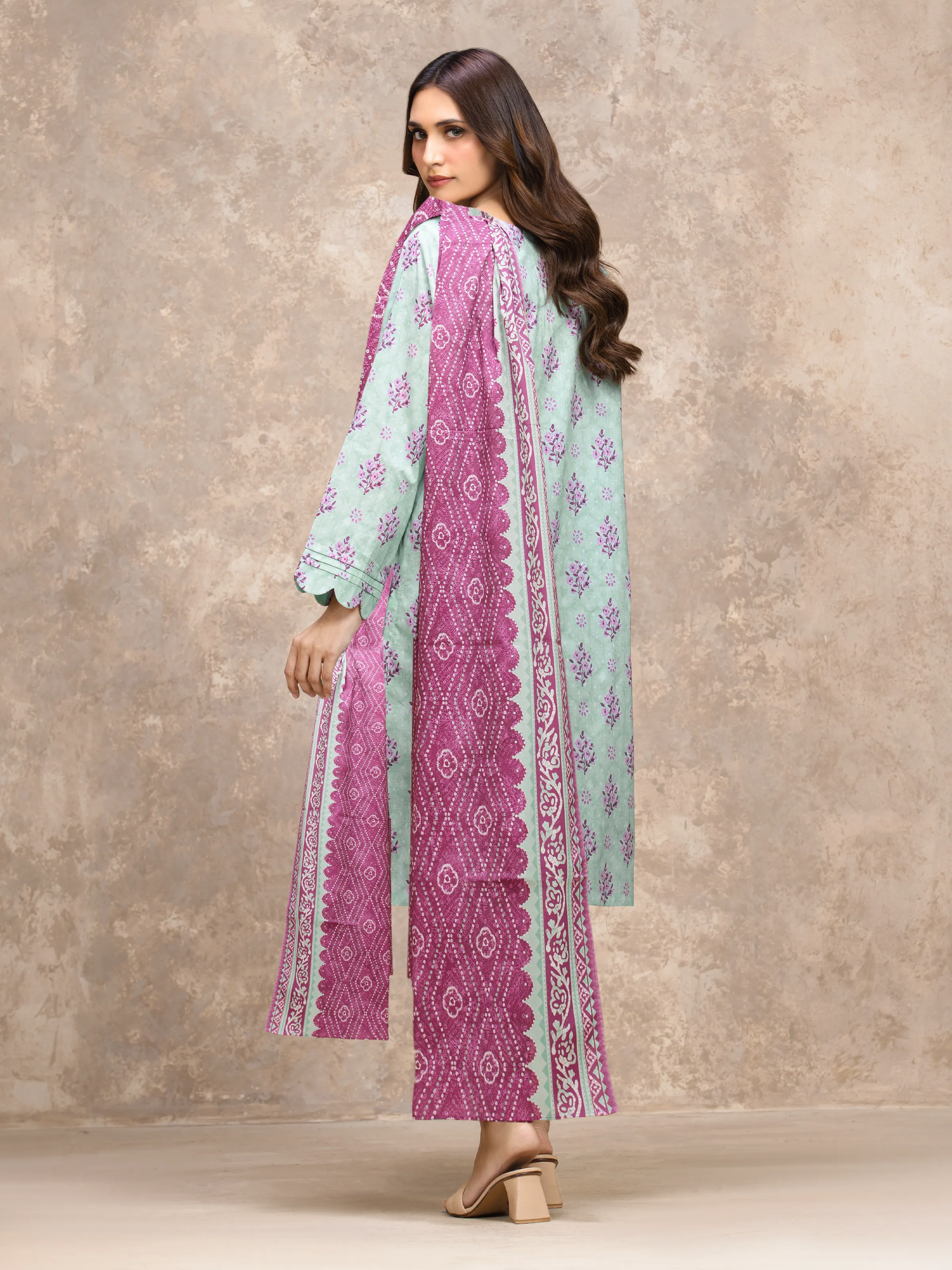 Unstitched Printed Lawn Suit - EWU6A1-36532-3P - Image 5