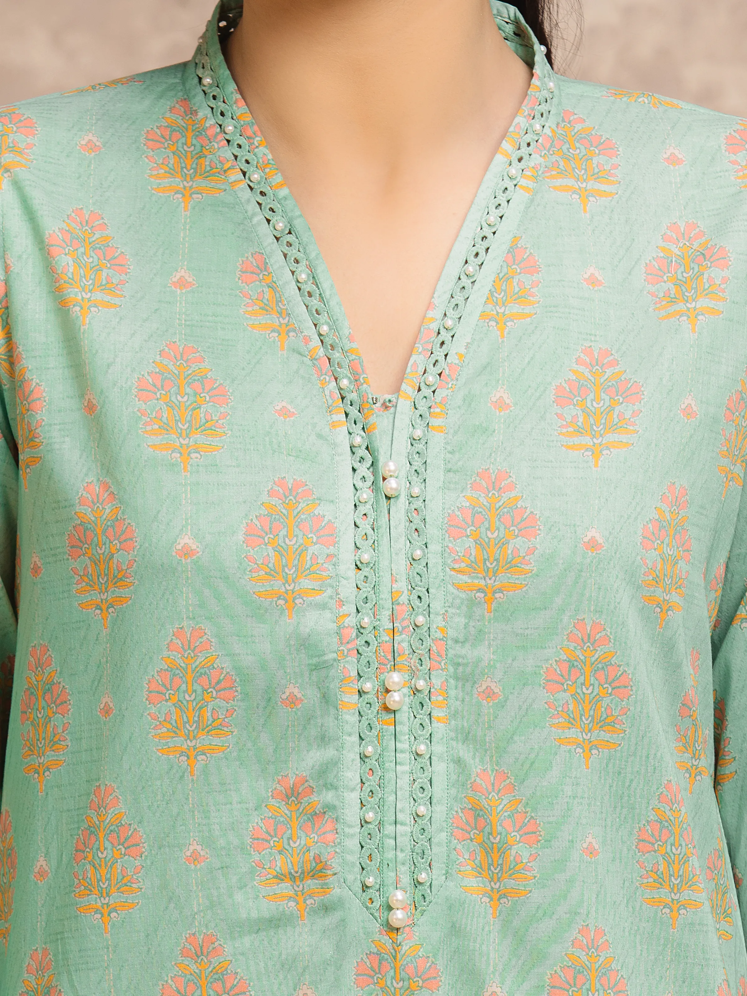 Unstitched Printed Lawn Suit - EWU6A1-36746-3P - Image 4