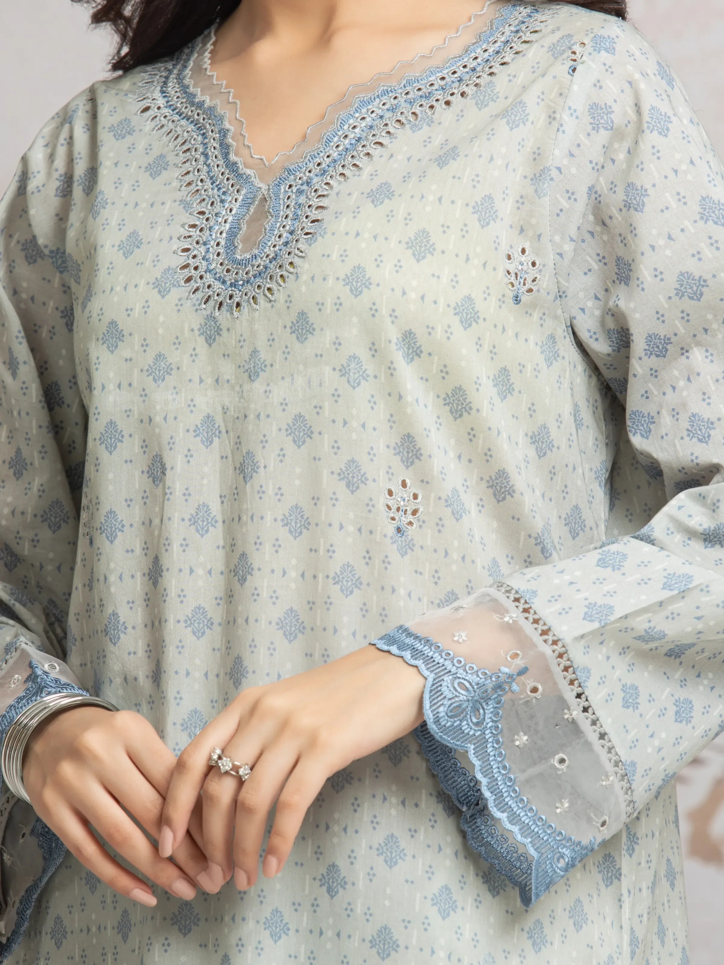 Unstitched Embroidered Cambric Suit - EWU24V2-30025-3P - Image 2