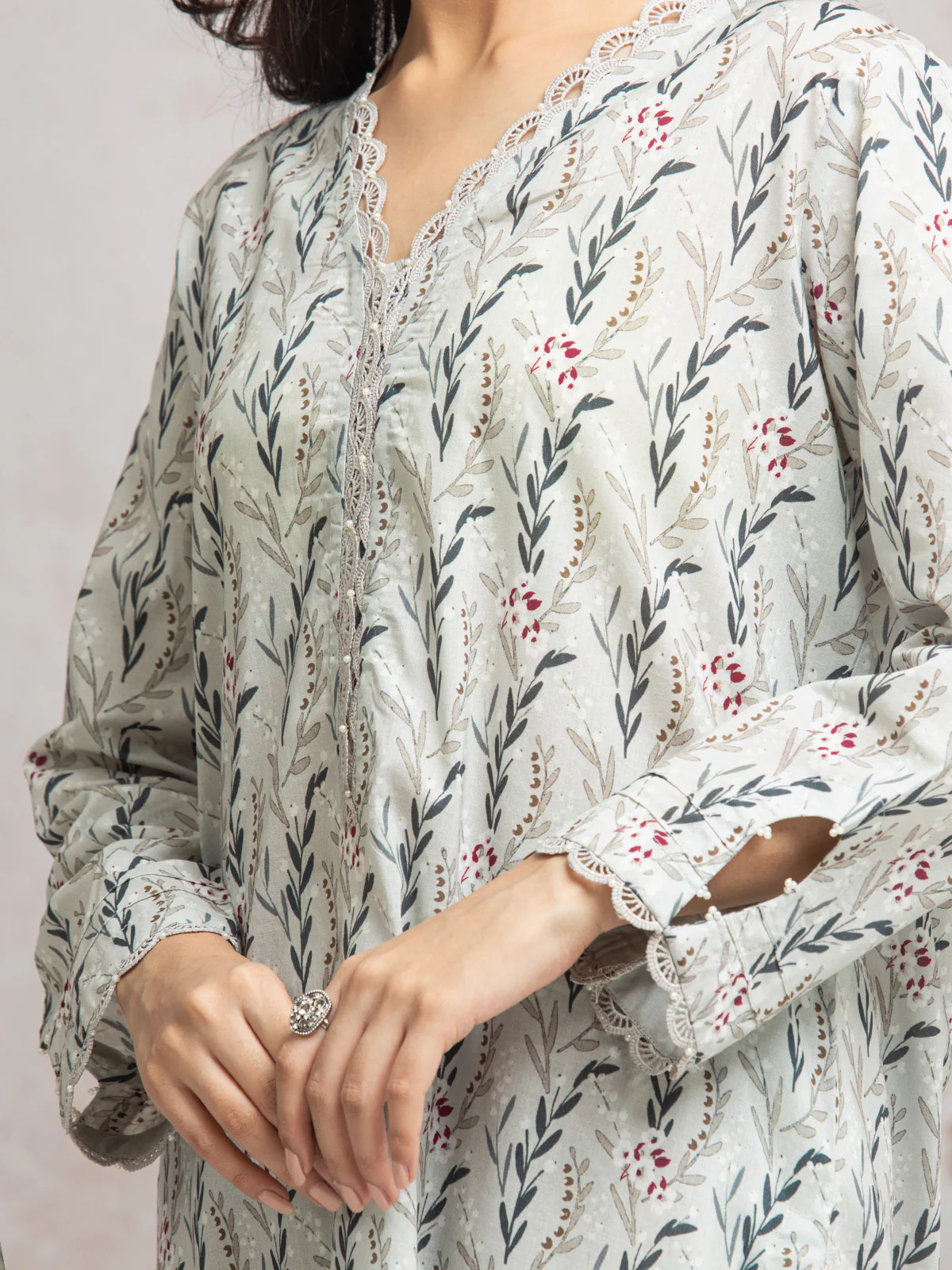 Unstitched Printed Cambric Shirt Dupatta - EWU24A2-29634SD - Image 3