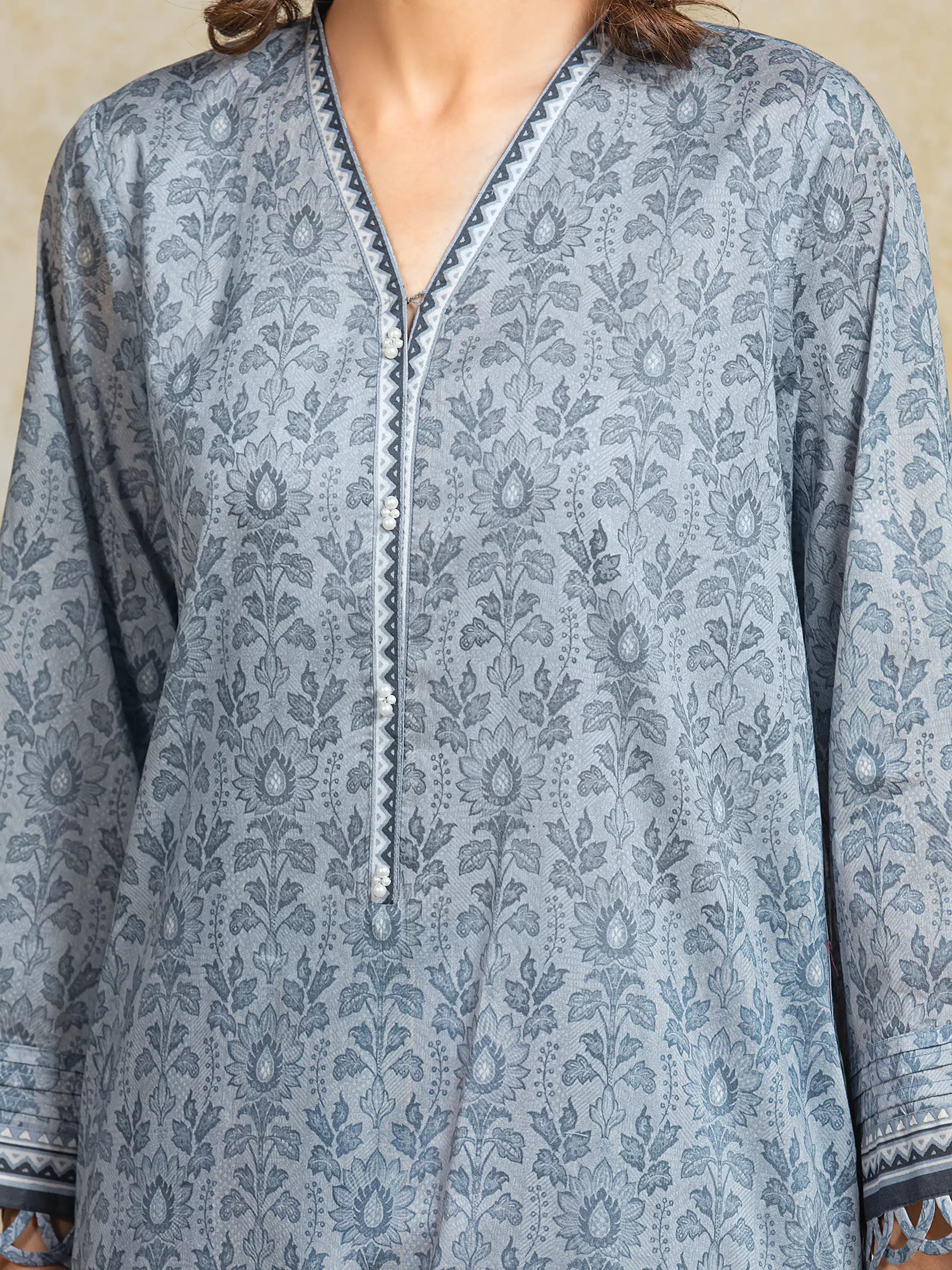 Unstitched Printed Khaddar Suit - EWU5A3-35966-3P - Image 4