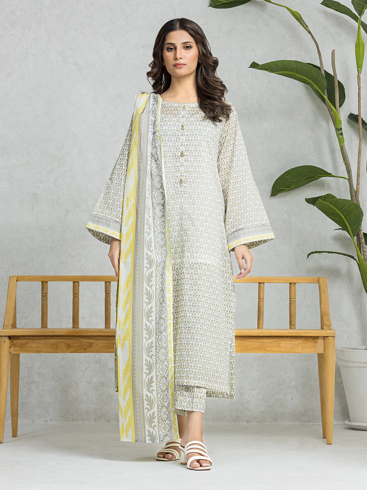 Unstitched Printed Lawn Shirt Trouser - EWU24A1-29003ST - Image 2