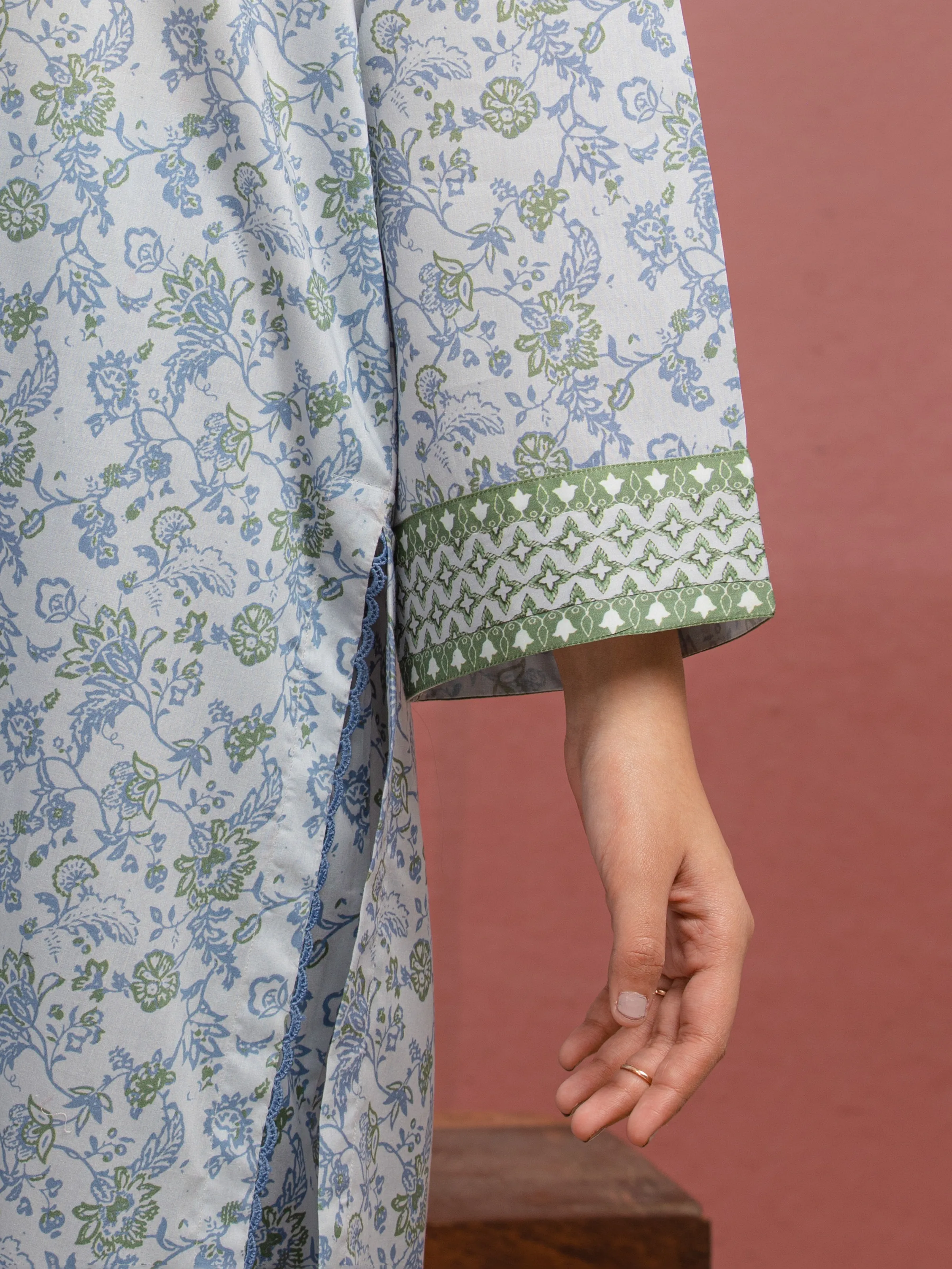 Unstitched Printed Lawn Shirt Trouser - EWU5A1-35117ST - Image 3