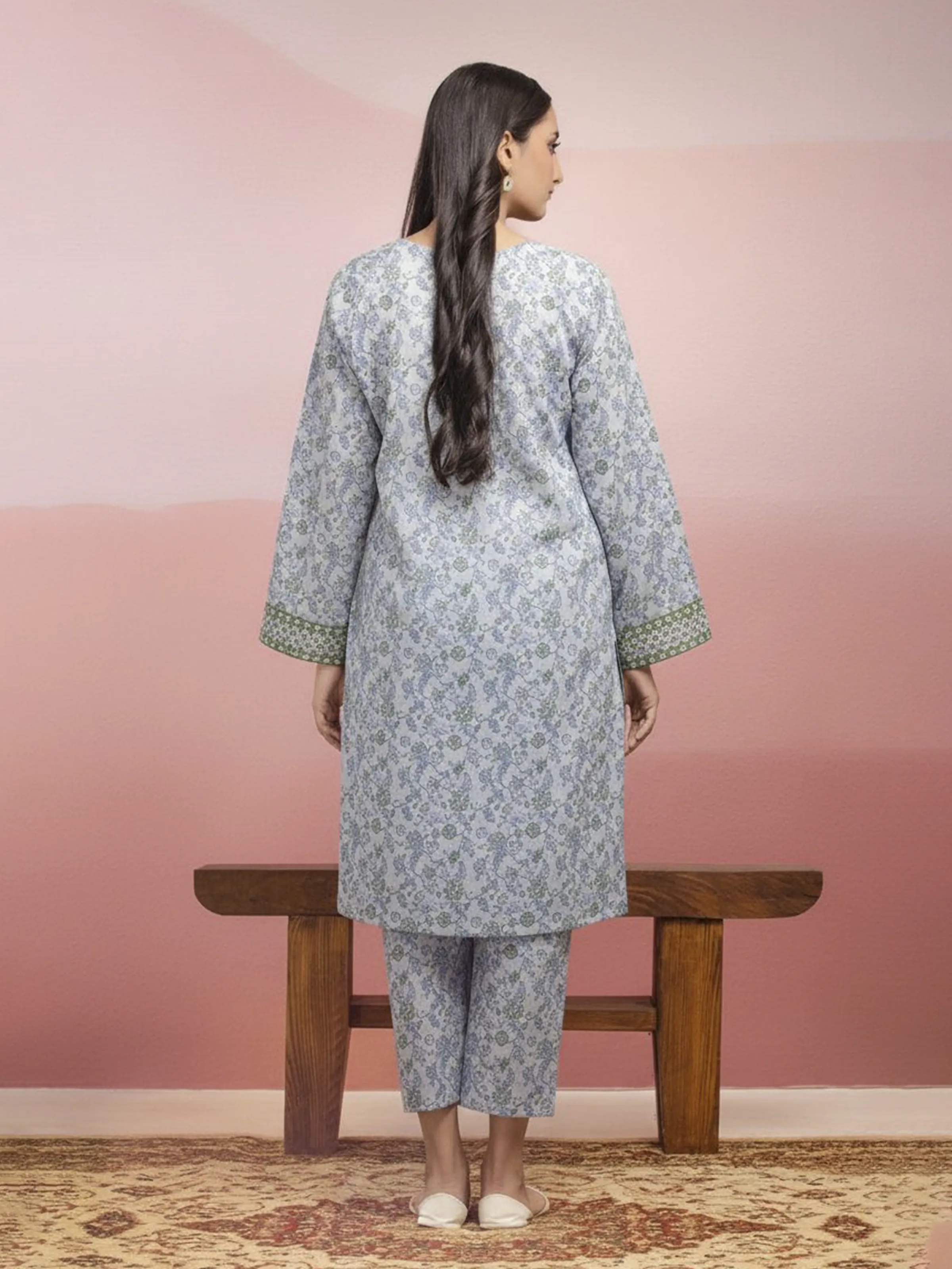 Unstitched Printed Lawn Shirt Trouser - EWU5A1-35117ST - Image 4