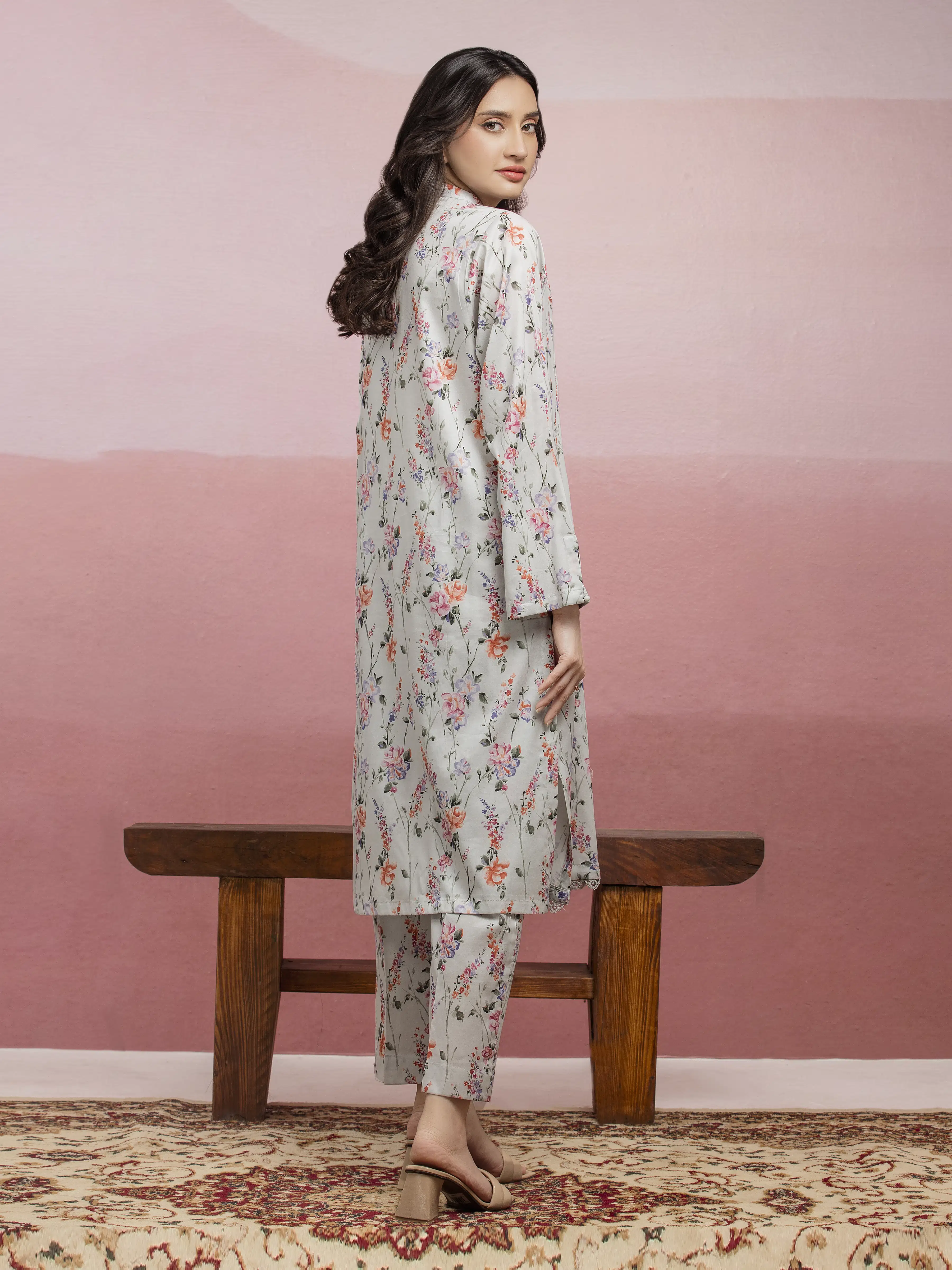 Unstitched Printed Lawn Shirt Trouser - EWU5A1-35405ST - Image 2