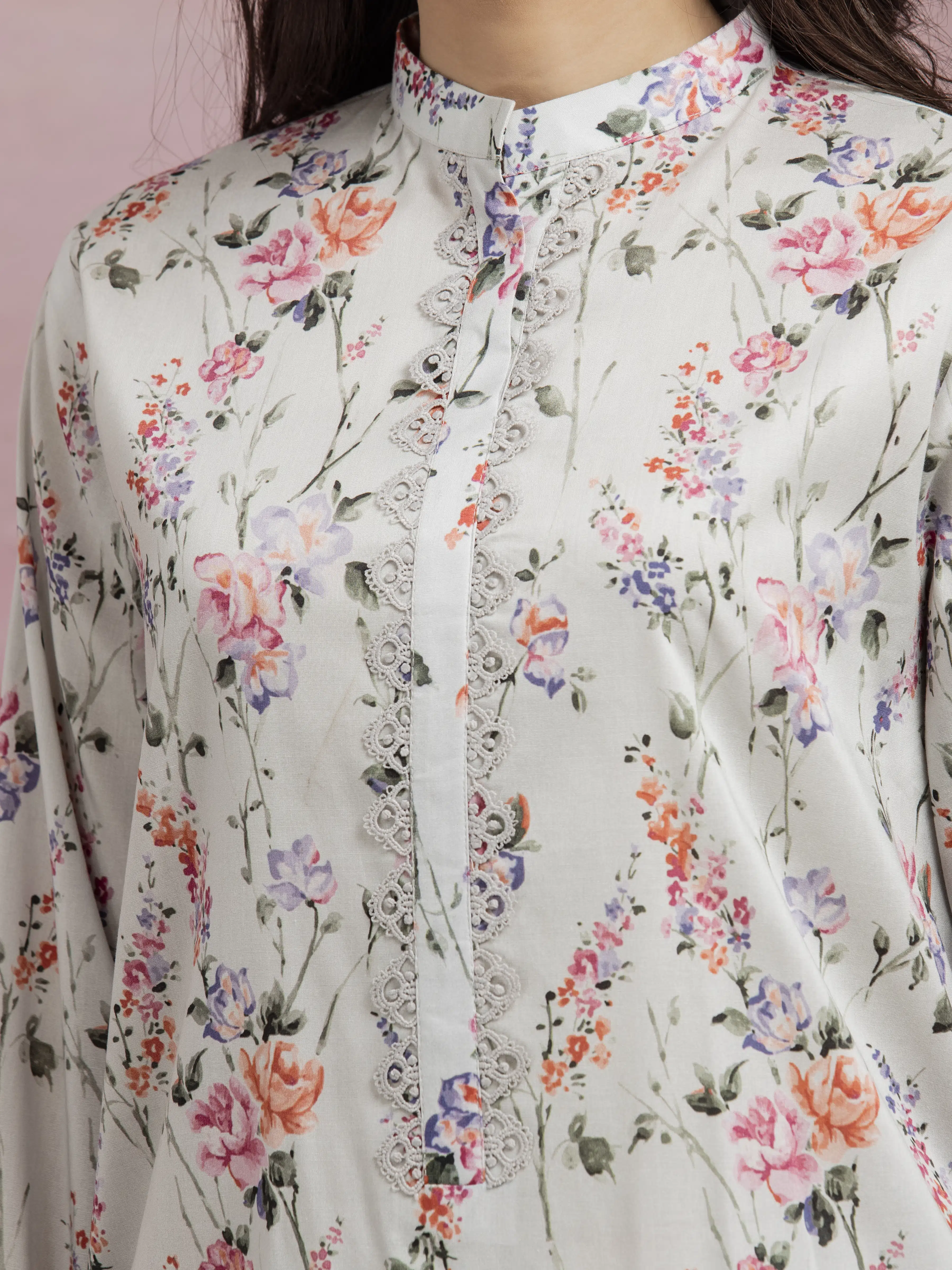 Unstitched Printed Lawn Shirt Trouser - EWU5A1-35405ST - Image 3