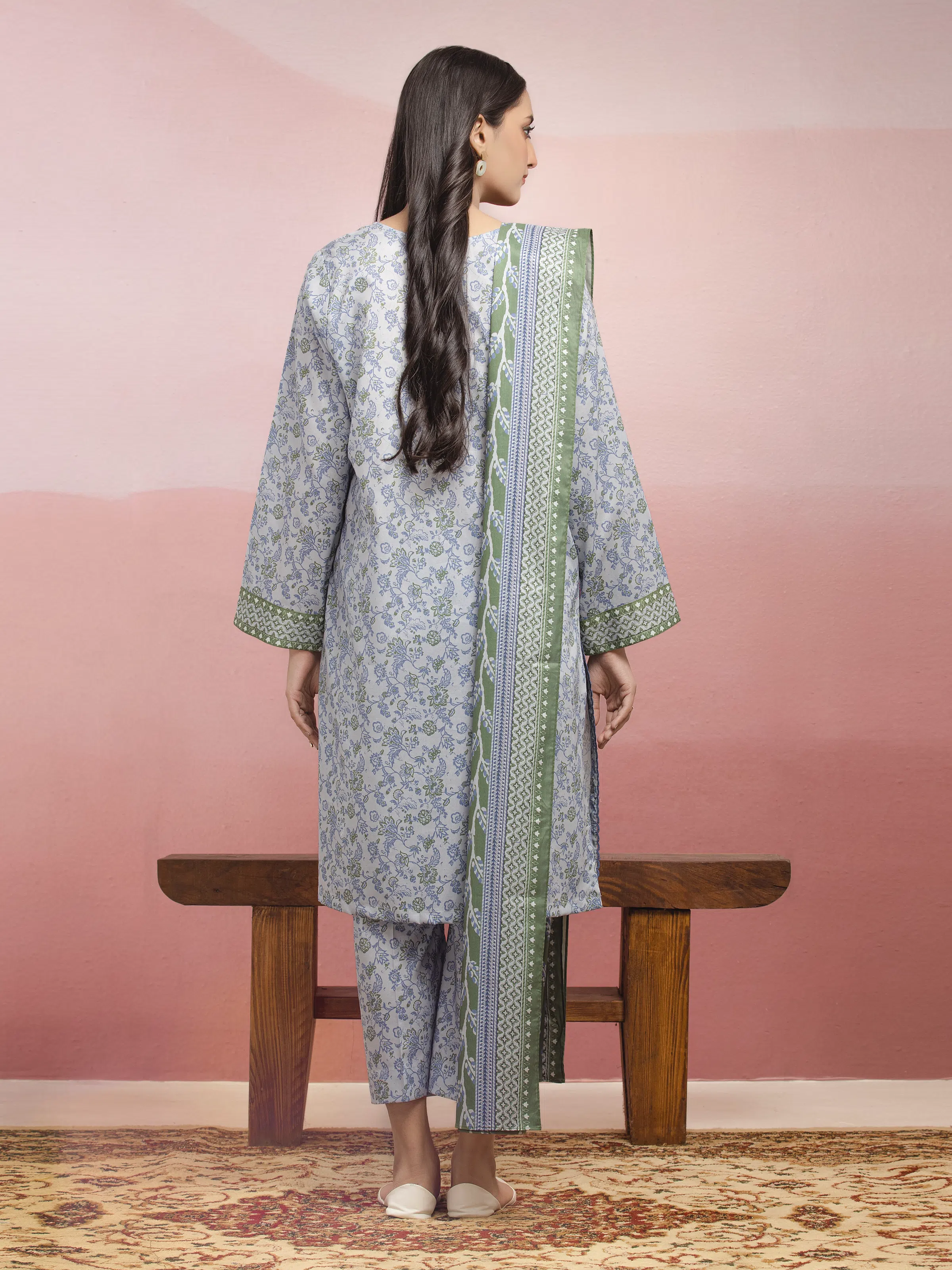 Unstitched Printed Lawn Suit - EWU5A1-35117-3P - Image 2
