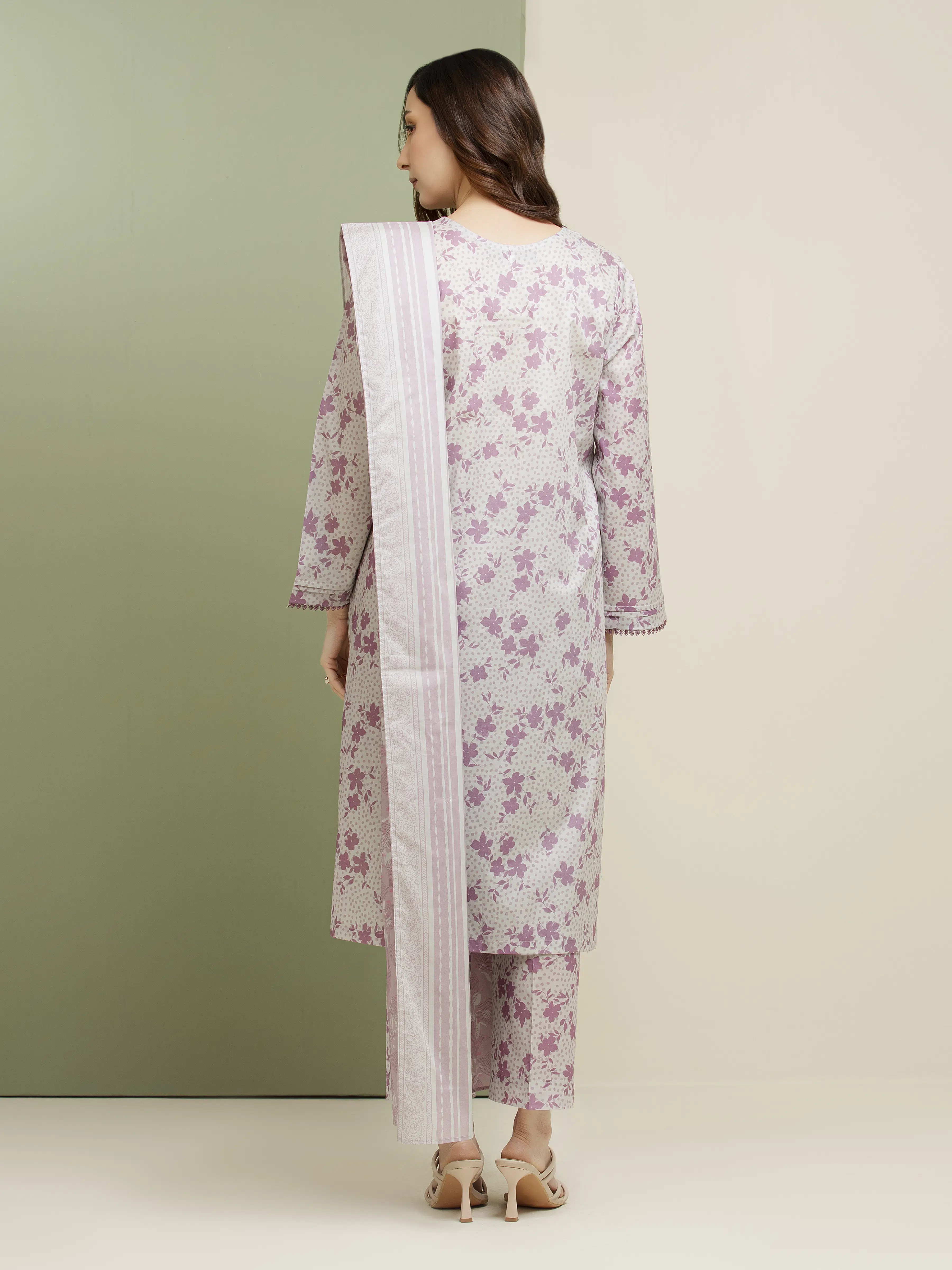 Unstitched Printed Lawn Suit - EWU5A1-35166-3P - Image 2