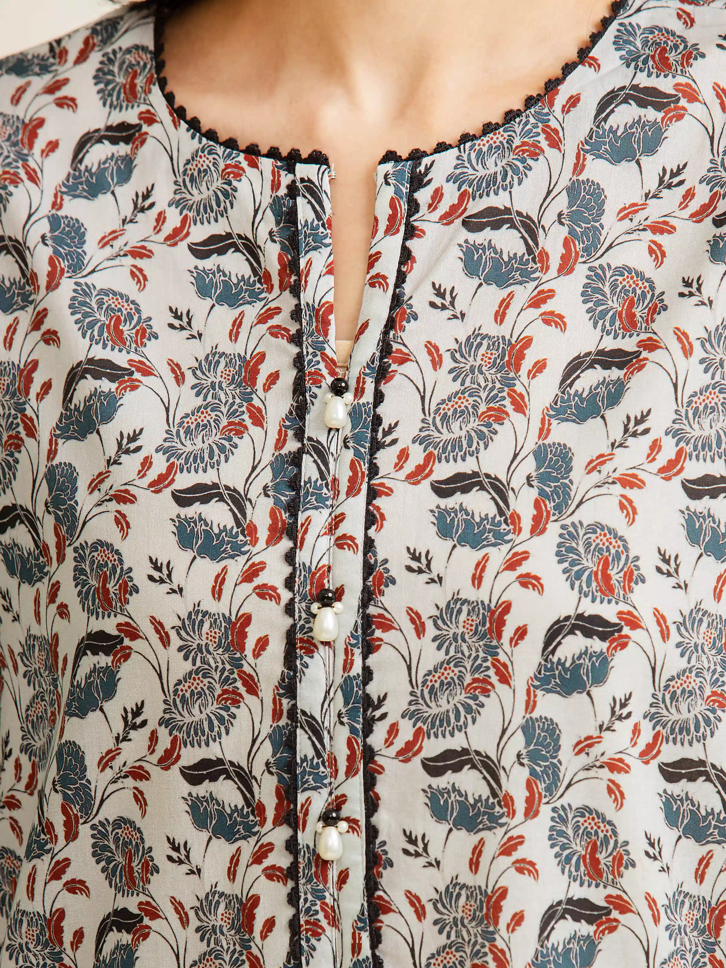 Unstitched Printed Lawn Suit - EWU5A1-35189-3P - Image 2
