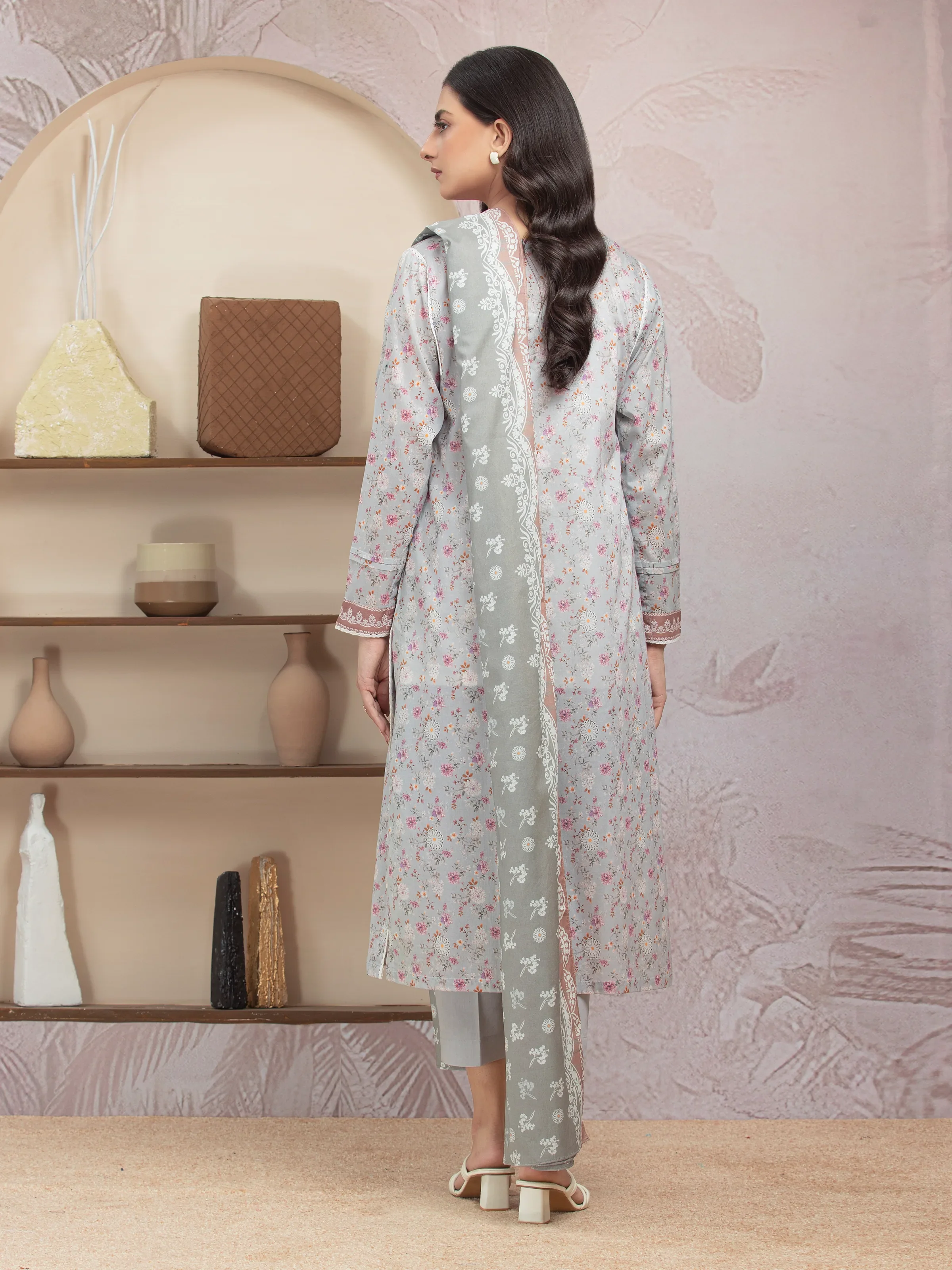 Unstitched Printed Lawn Suit - EWU5A1-35221-3P - Image 2