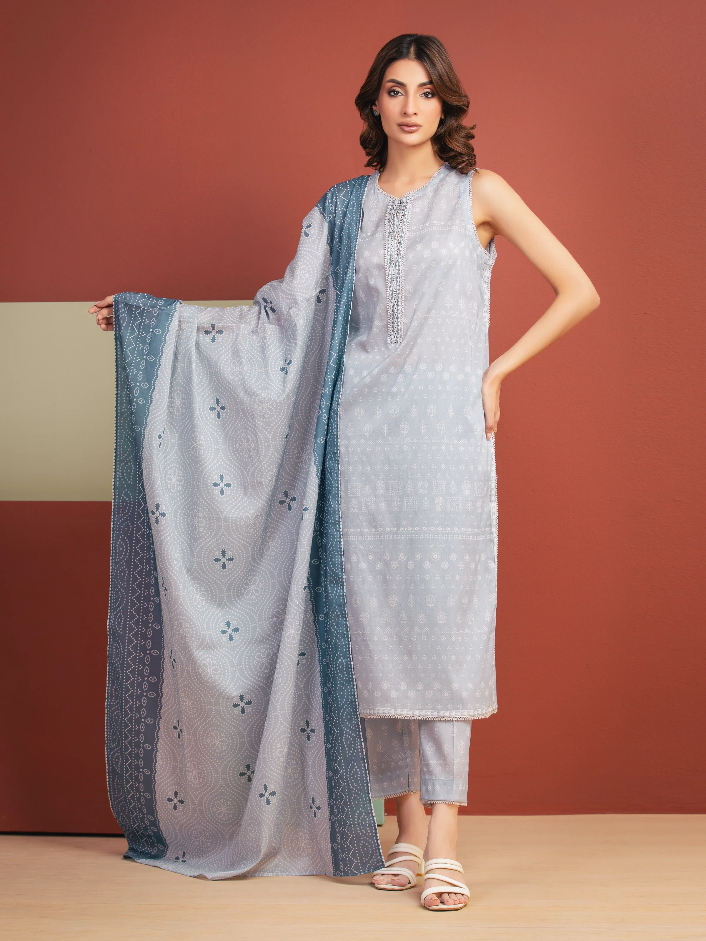 Unstitched Printed Lawn Suit - EWU5A1-35279-3P