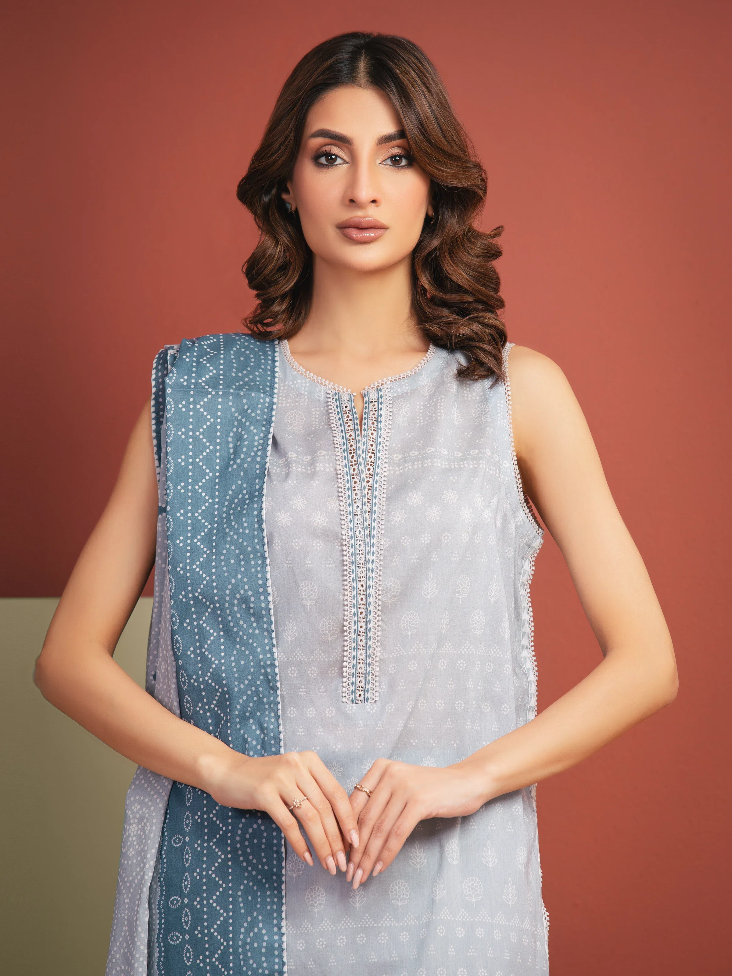 Unstitched Printed Lawn Suit - EWU5A1-35279-3P - Image 2