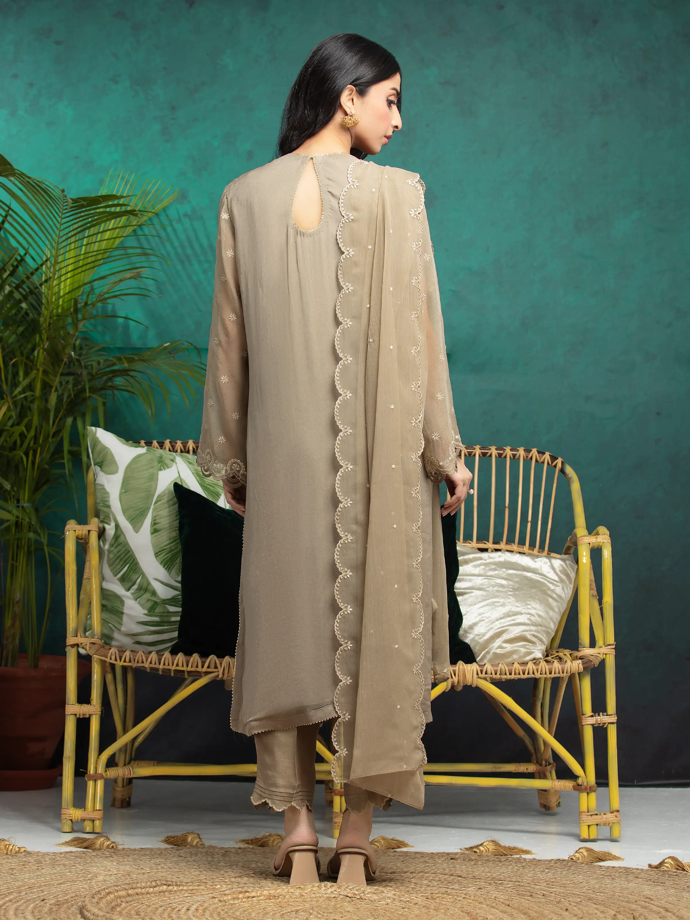 Unstitched Embroidered Chiffon Suit - EWU24V5-30320-3P - Image 2