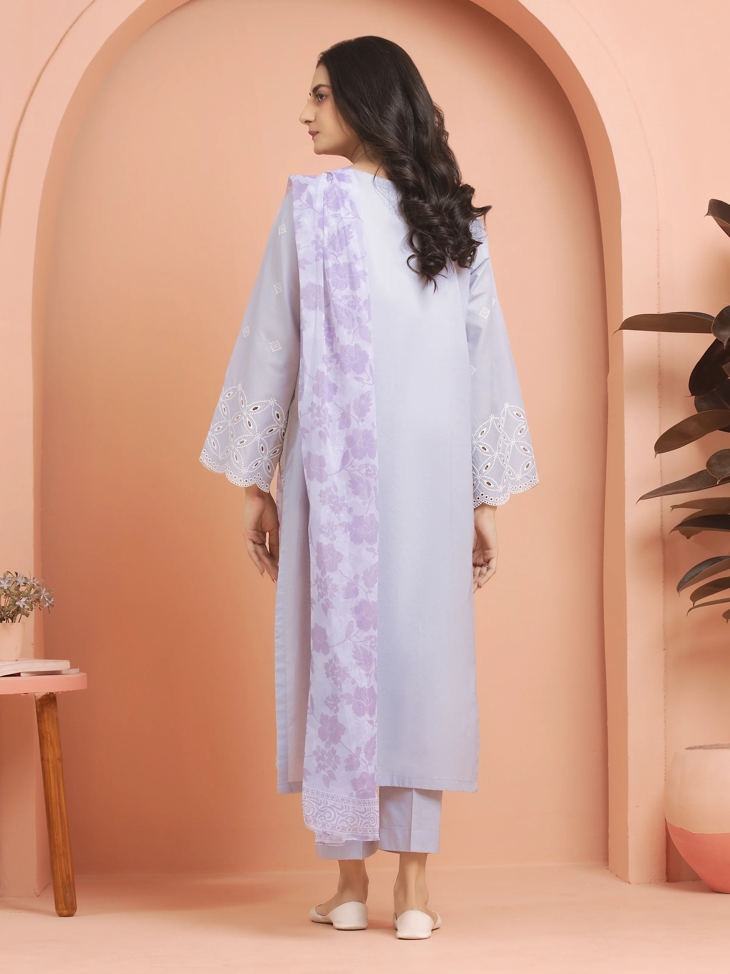 Unstitched Embroidered Cambric Suit - EWU24V2-30386-3P - Image 2