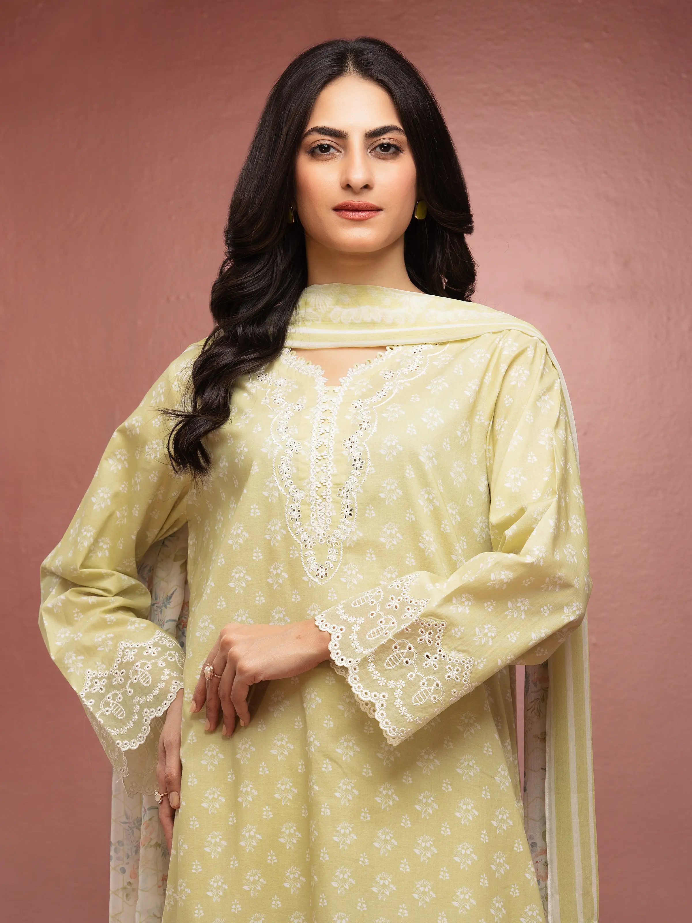 Unstitched Embroidered Lawn Suit - EWU5V1-31060-3P - Image 3
