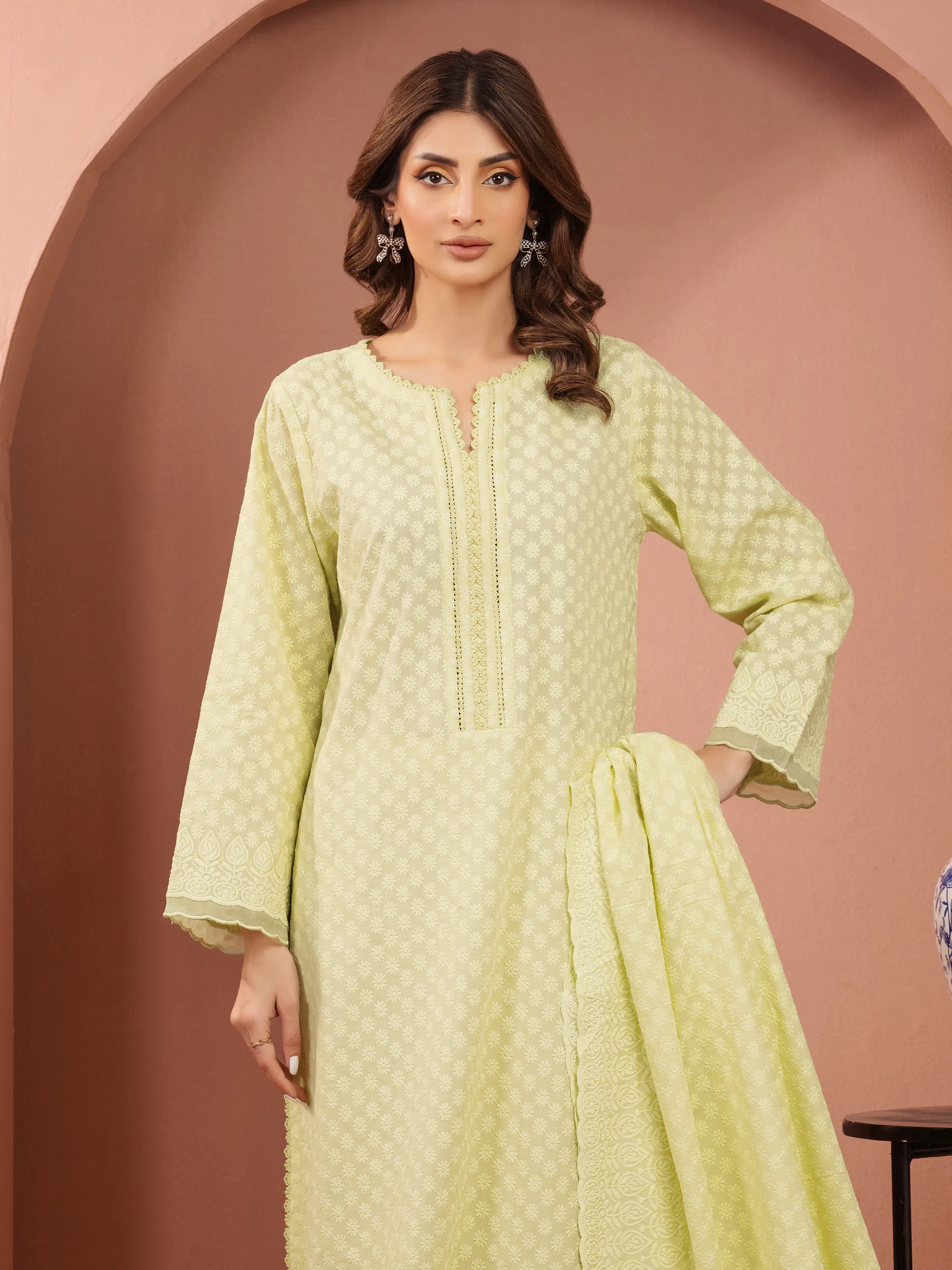 Unstitched Embroidered Cambric Suit - EWU5V2-31836-3P - Image 2