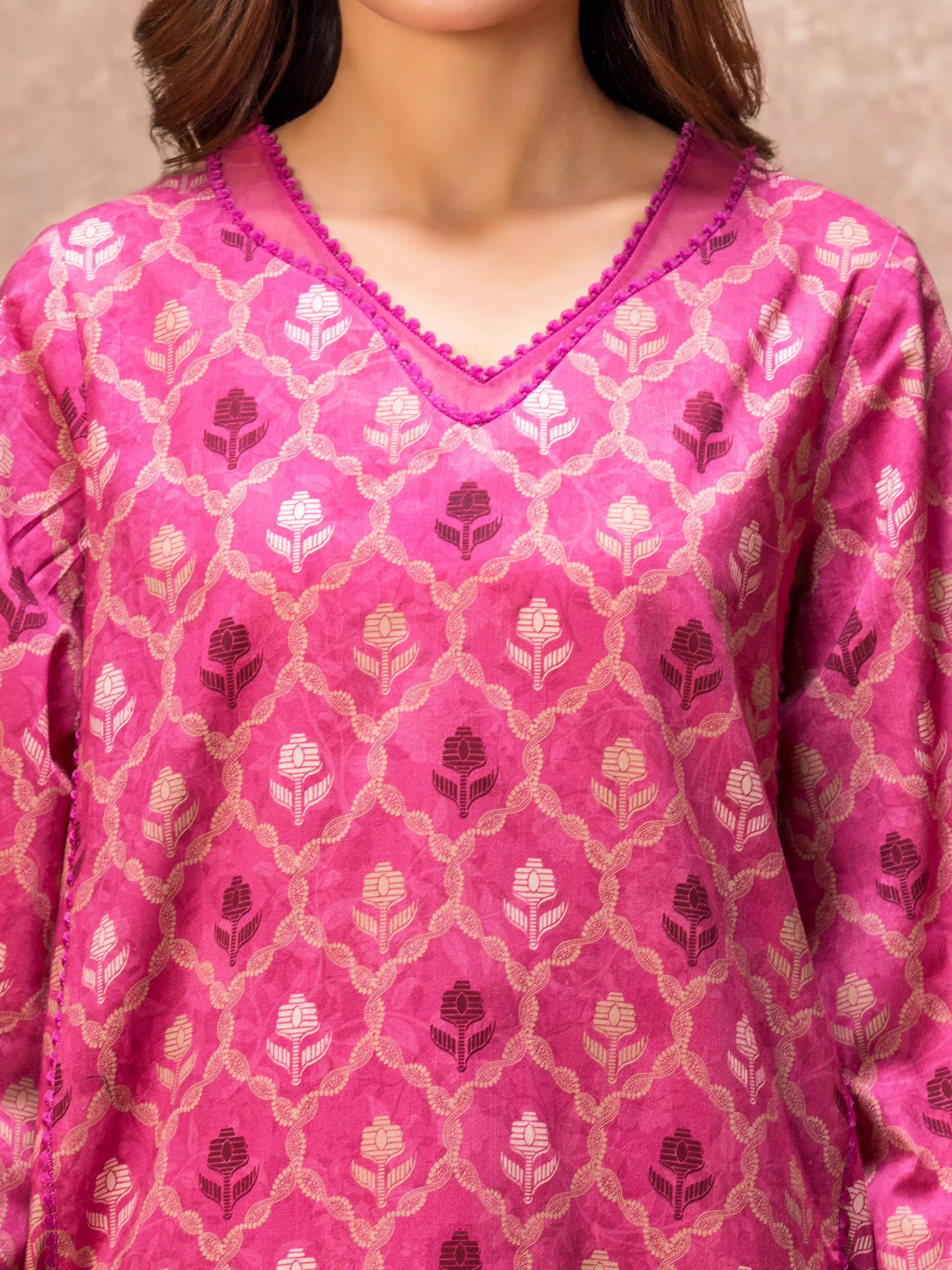 Unstitched Printed Lawn Suit - EWU6A1-36523-3P - Image 4