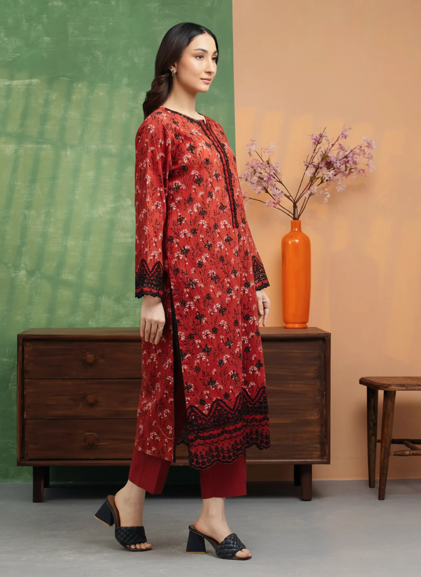 Unstitched Embroidered Lawn Shirt - EWU5V1-31402S - Image 4