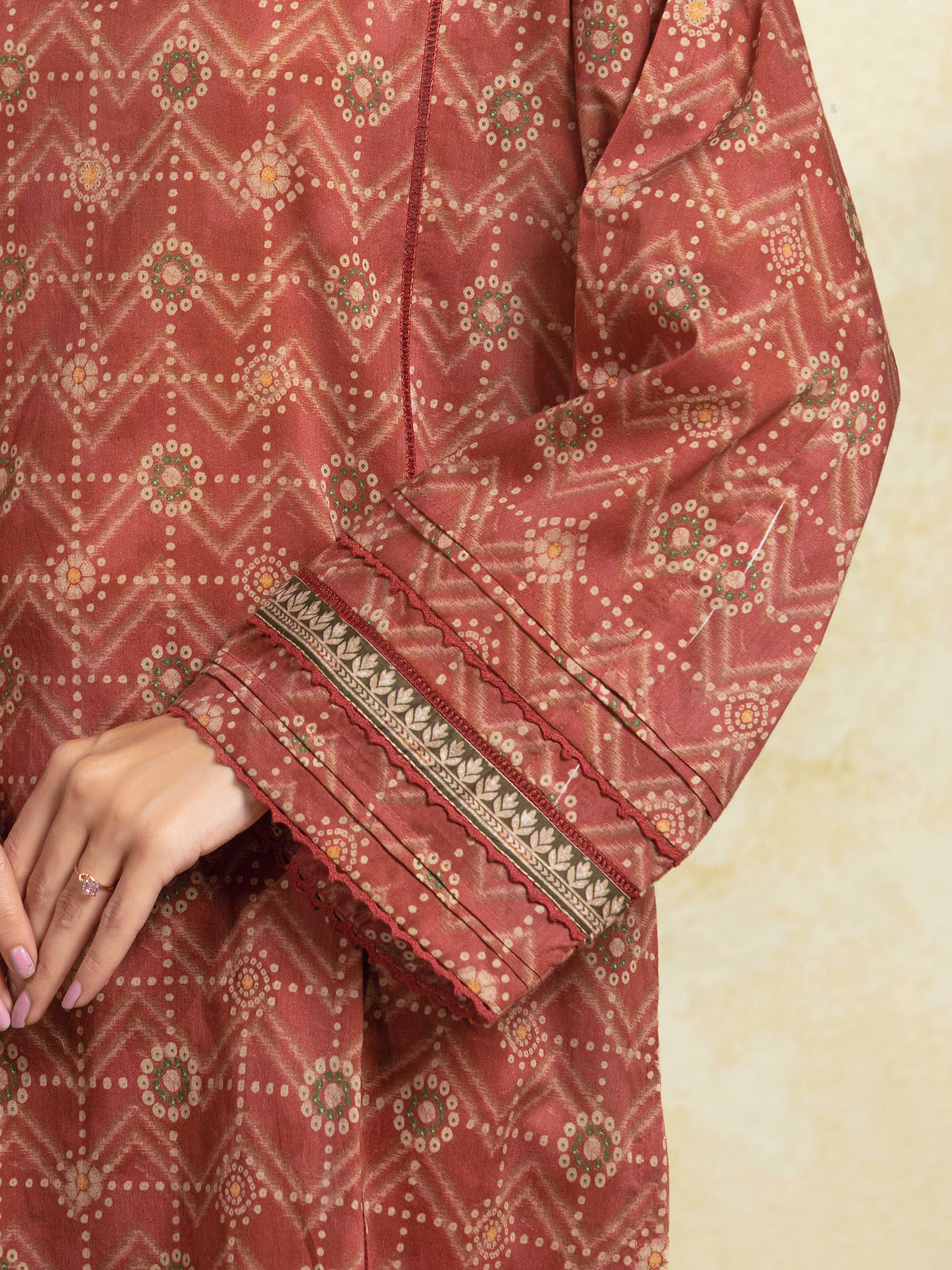 Unstitched Printed Khaddar Suit - EWU5A3-35950-3P - Image 4