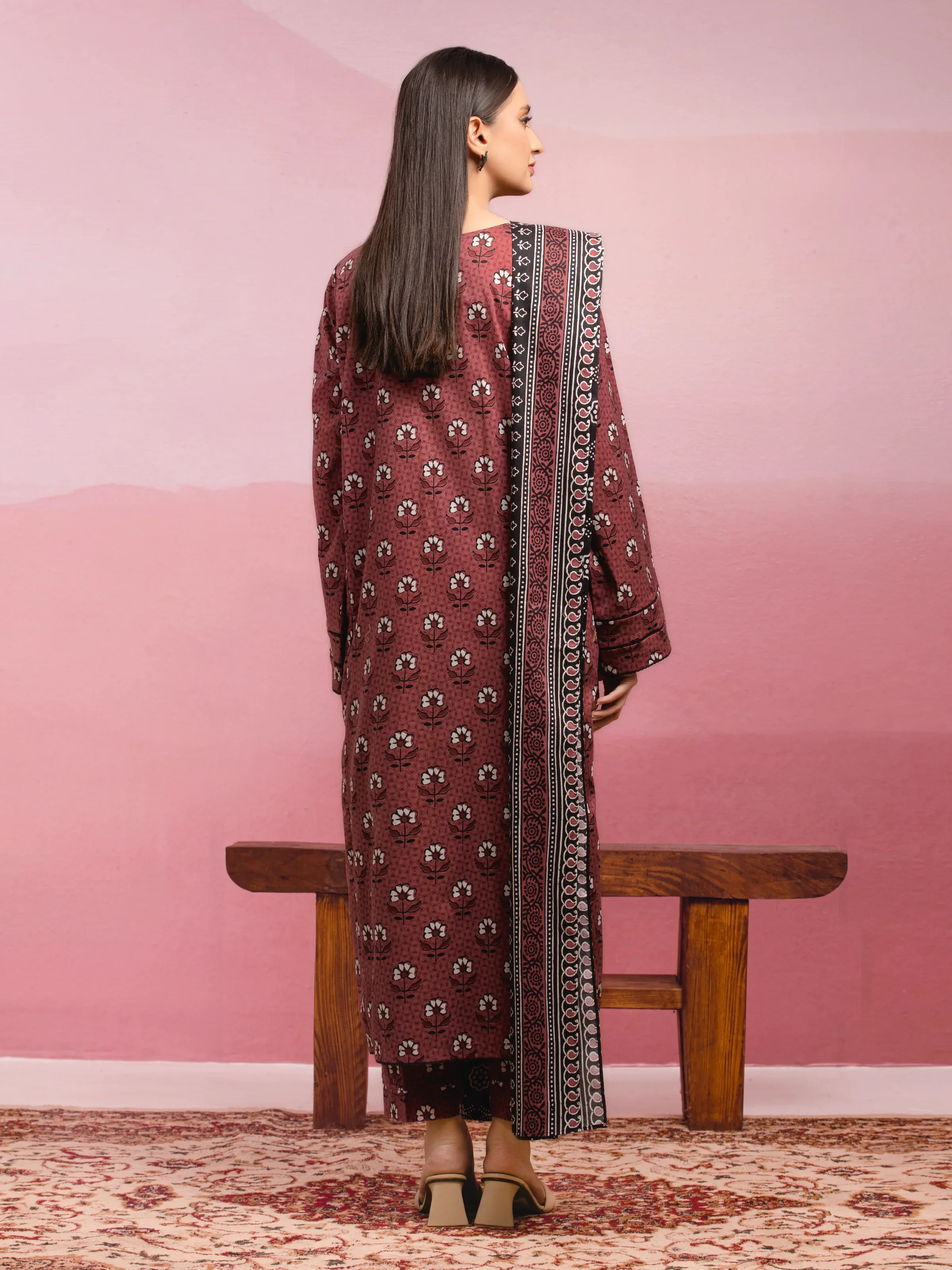 Unstitched Printed Lawn Suit - EWU5A1-35056-3P - Image 2