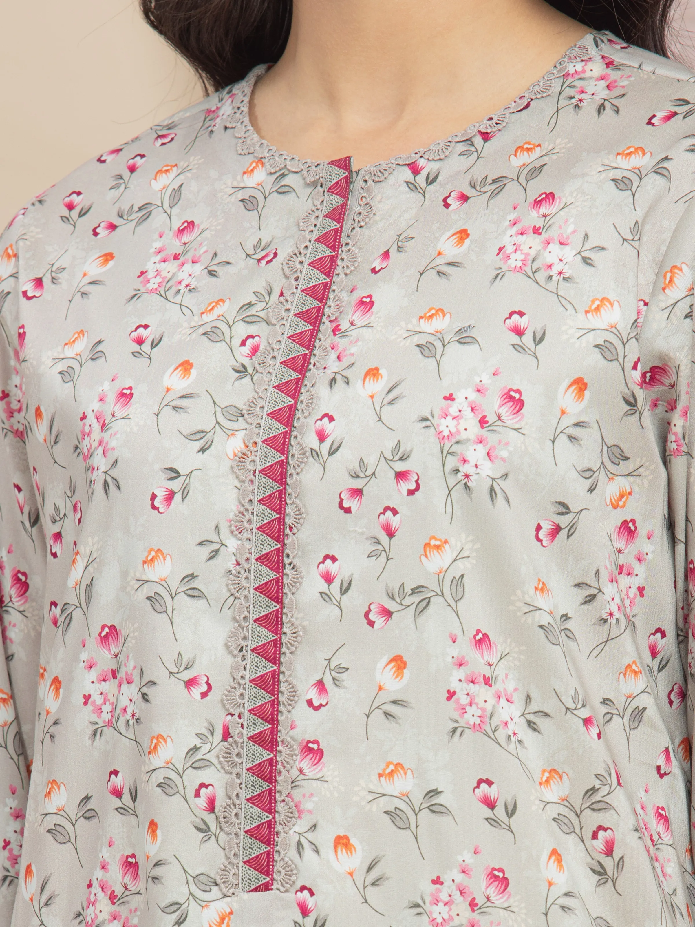 Unstitched Printed Lawn Shirt Trouser - EWU5A1-35029ST - Image 2