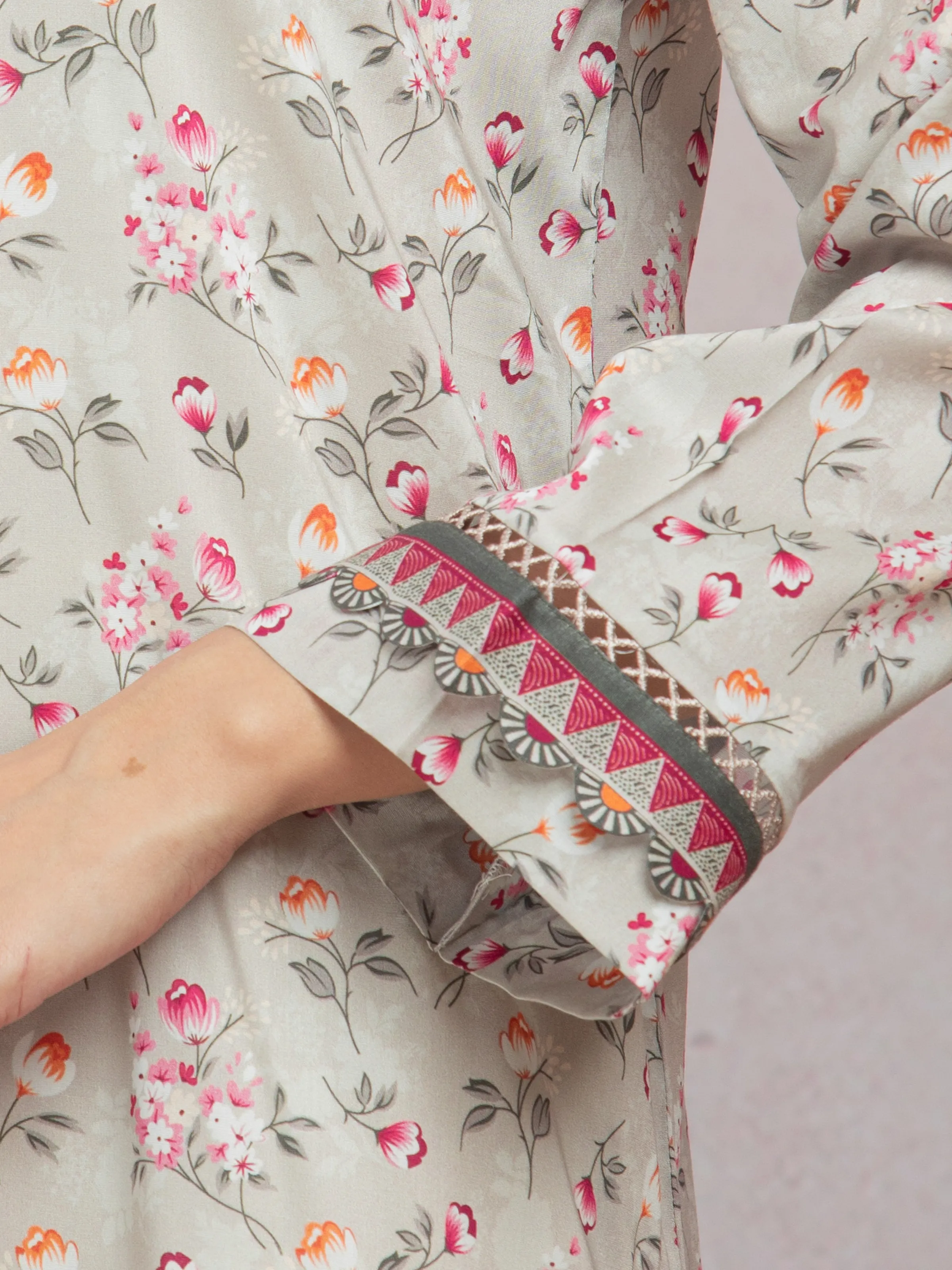 Unstitched Printed Lawn Shirt Trouser - EWU5A1-35029ST - Image 3