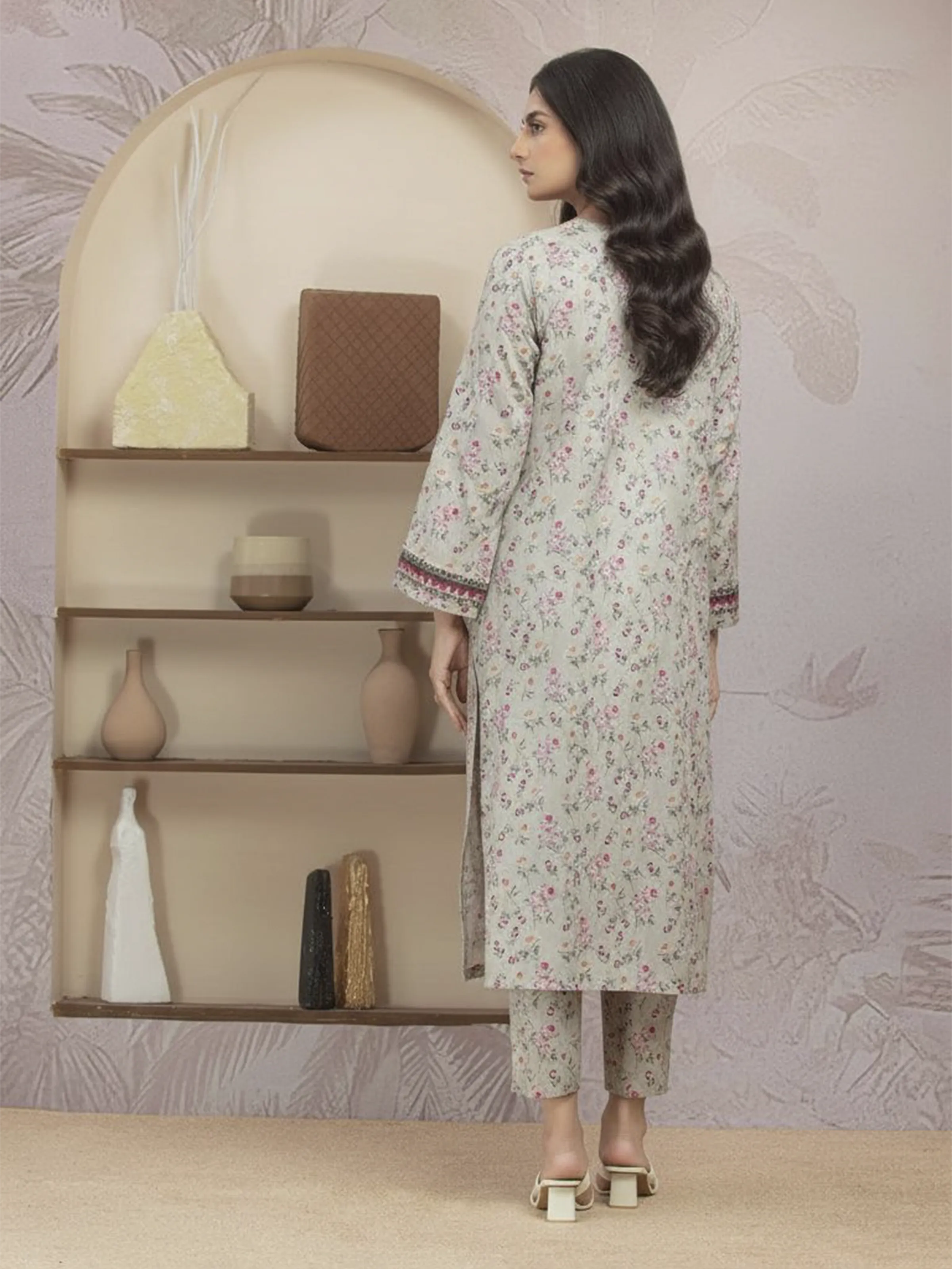 Unstitched Printed Lawn Shirt Trouser - EWU5A1-35029ST - Image 4