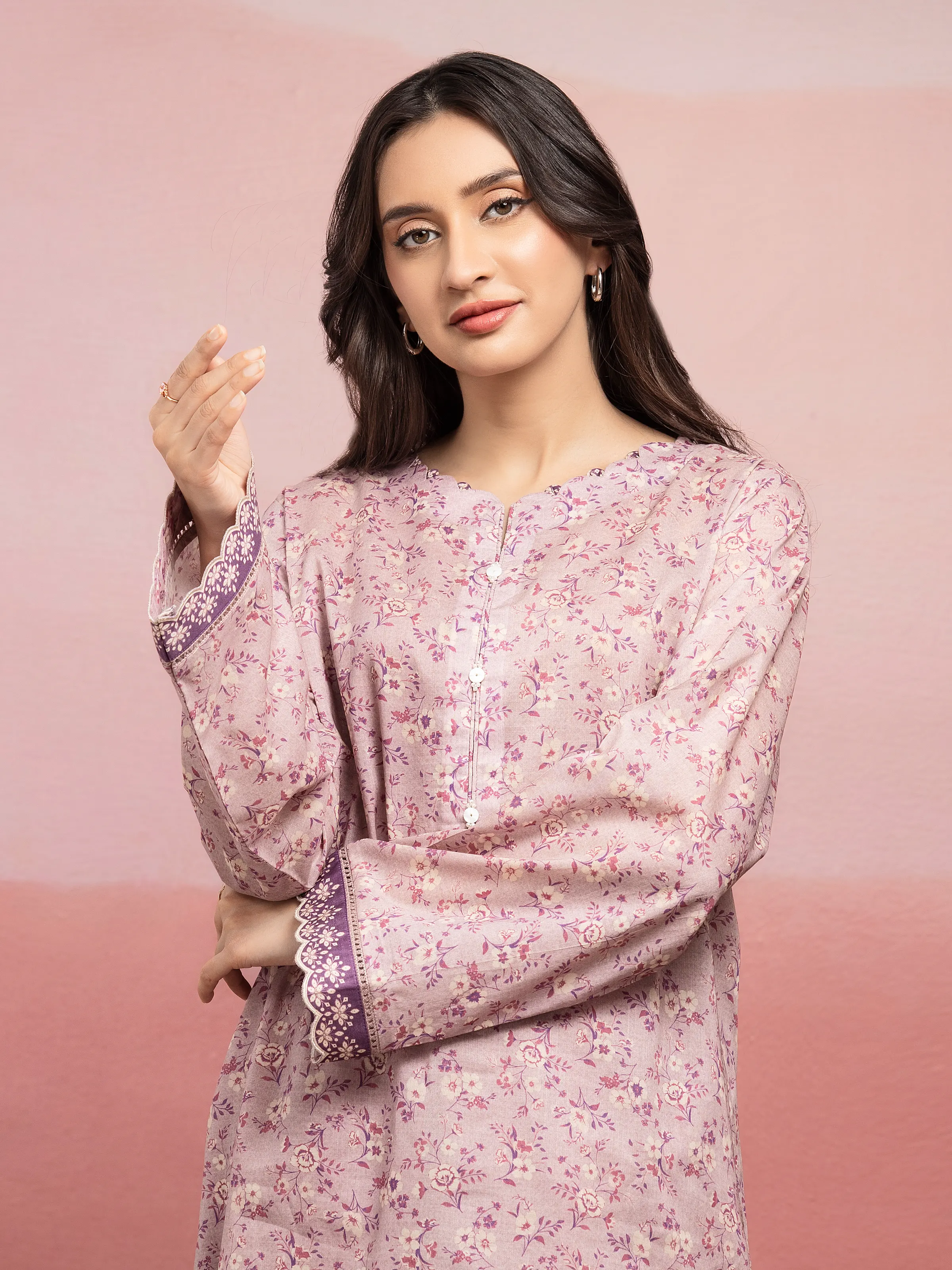 Unstitched Printed Lawn Shirt Trouser - EWU5A1-35403ST - Image 4