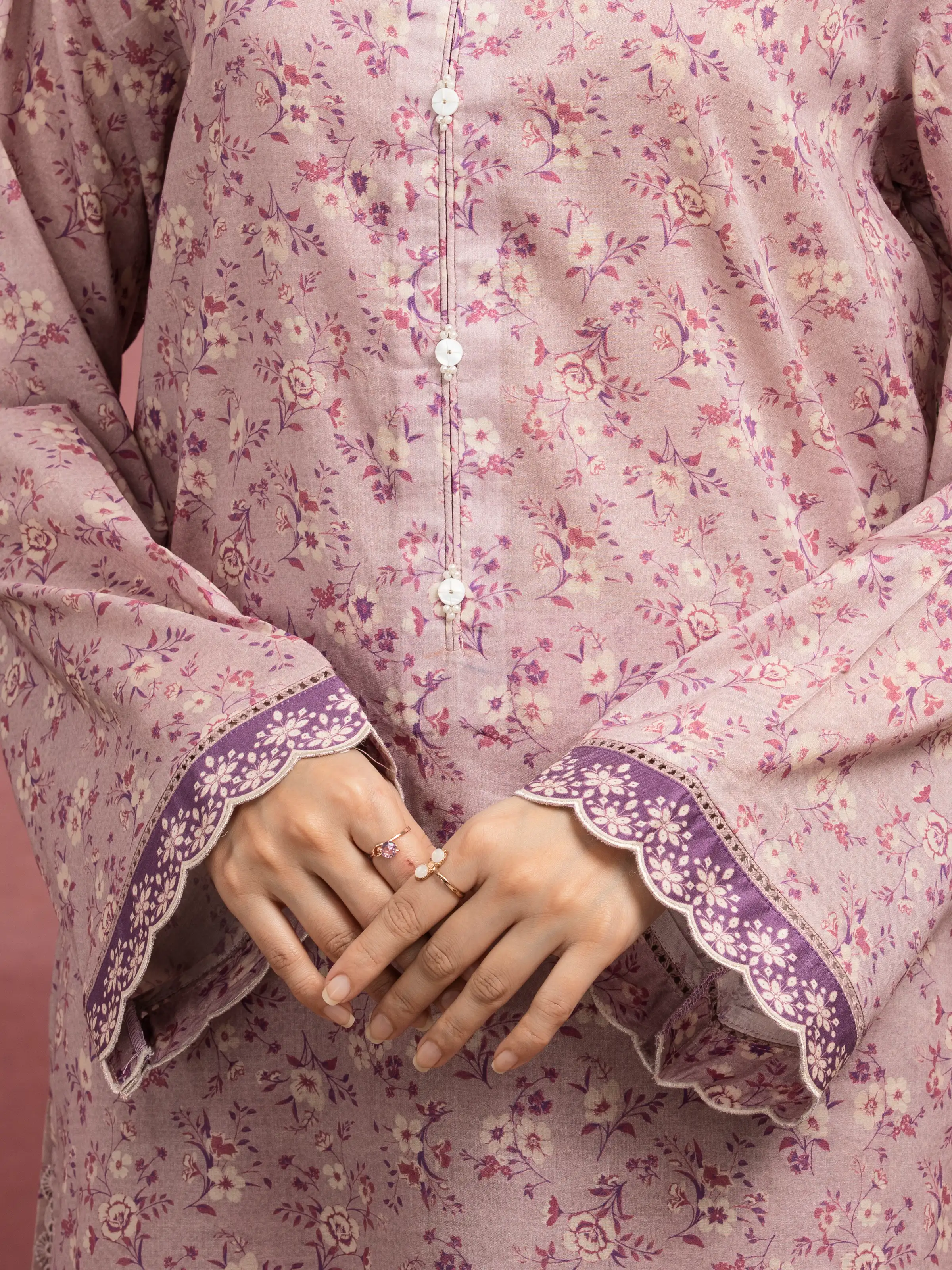 Unstitched Printed Lawn Shirt Trouser - EWU5A1-35403ST - Image 5