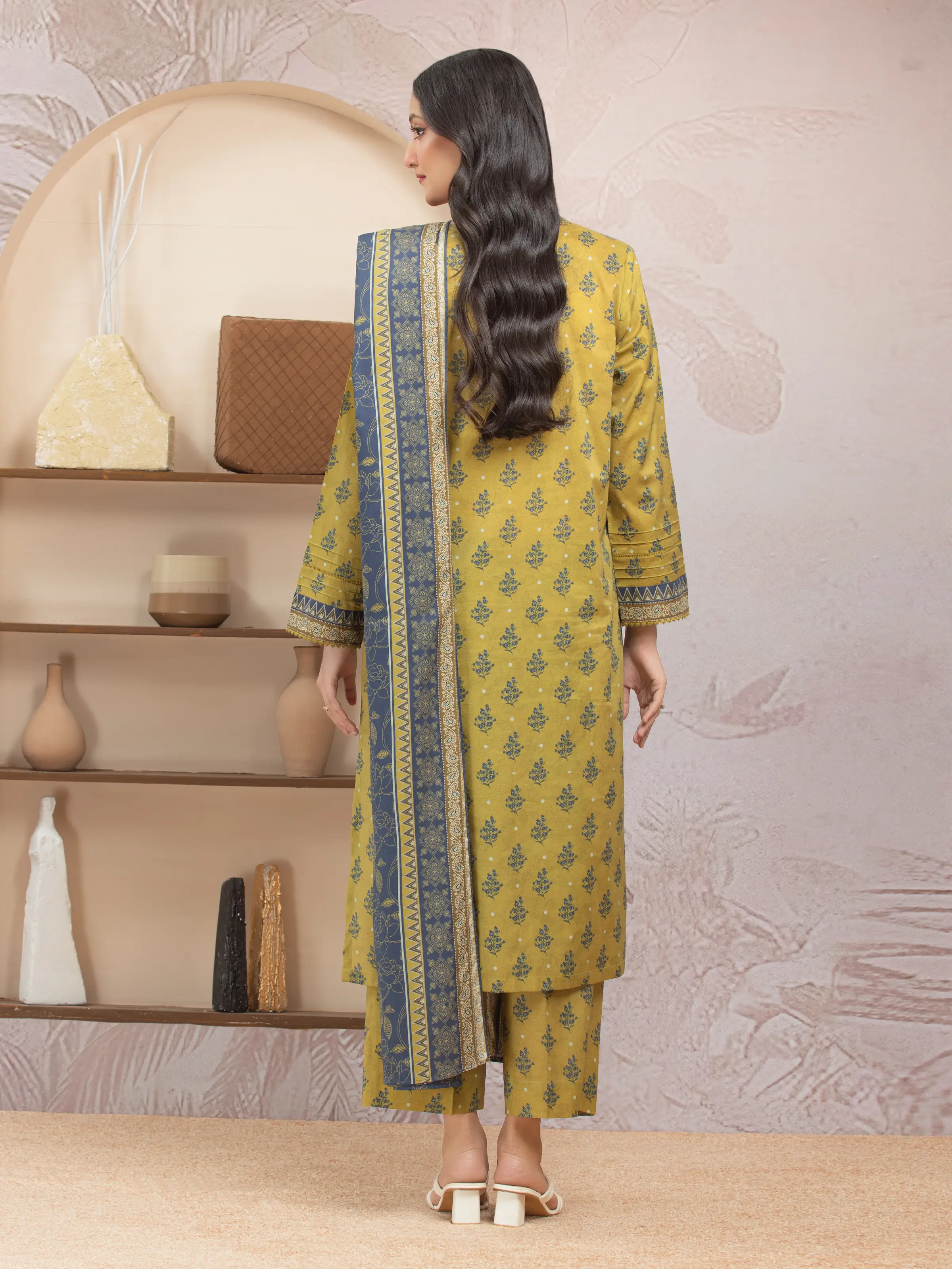Unstitched Printed Lawn Suit - EWU5A1-35007-3P - Image 2