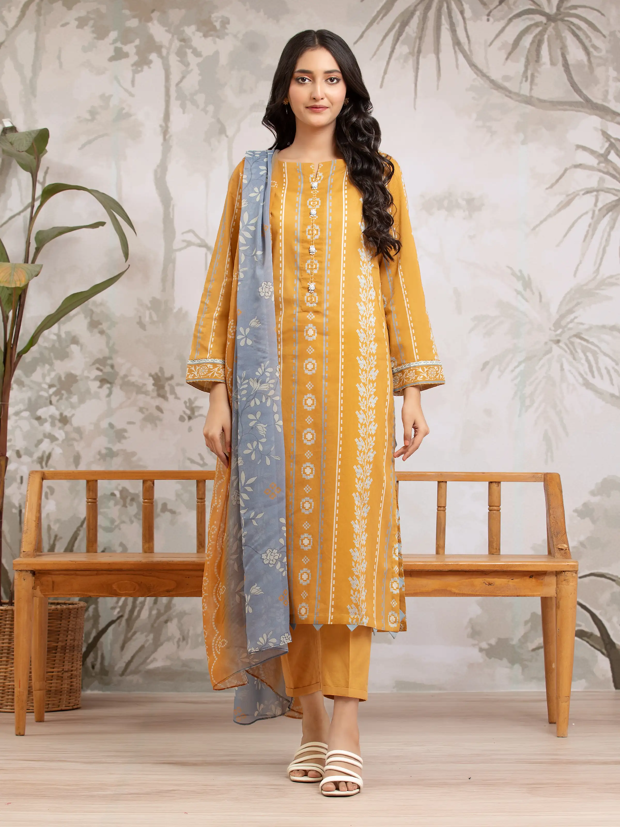 Unstitched Printed Khaddar Shirt Trouser - EWU24M2-172ST - Image 2