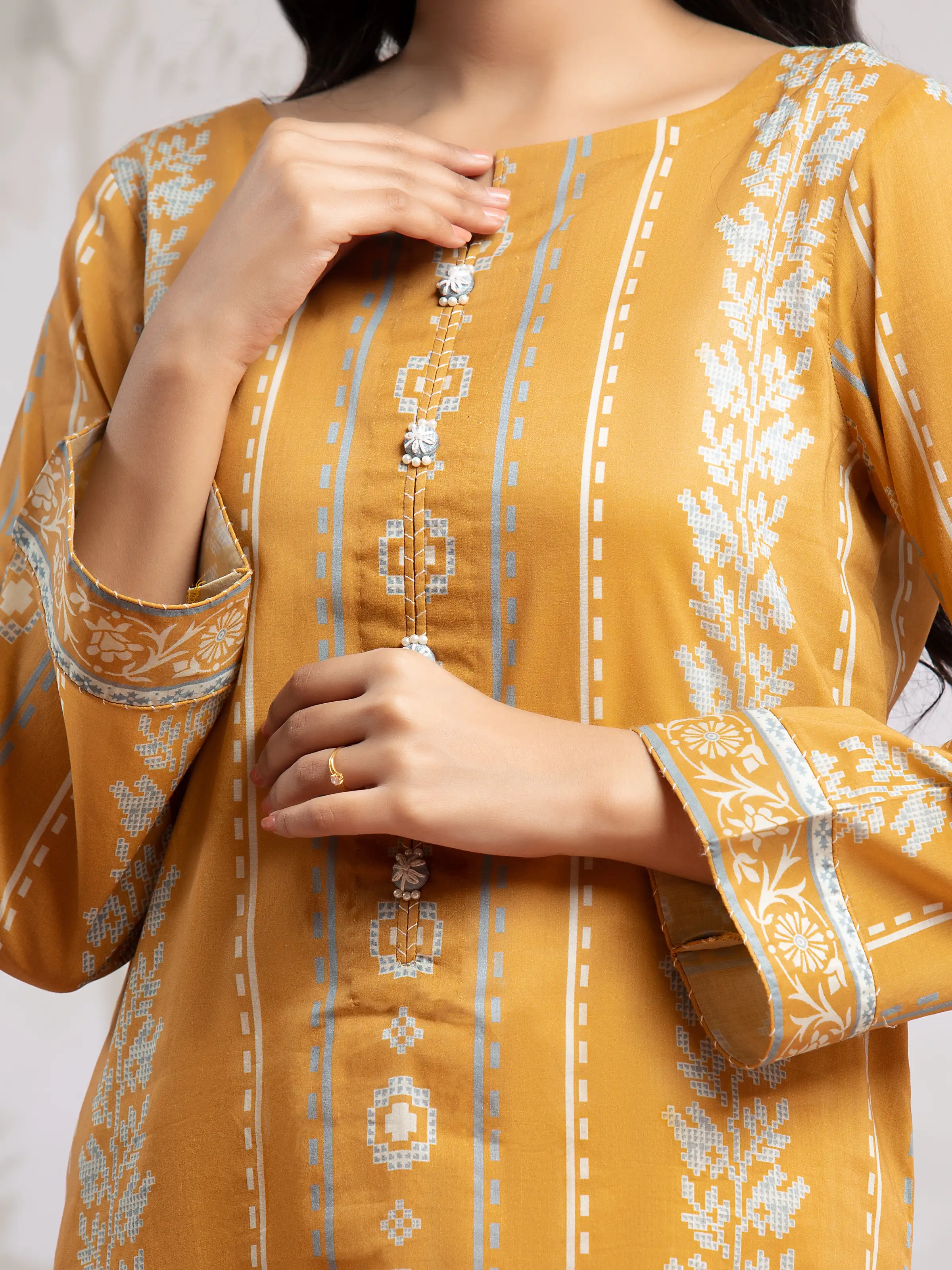 Unstitched Printed Khaddar Shirt Trouser - EWU24M2-172ST - Image 3