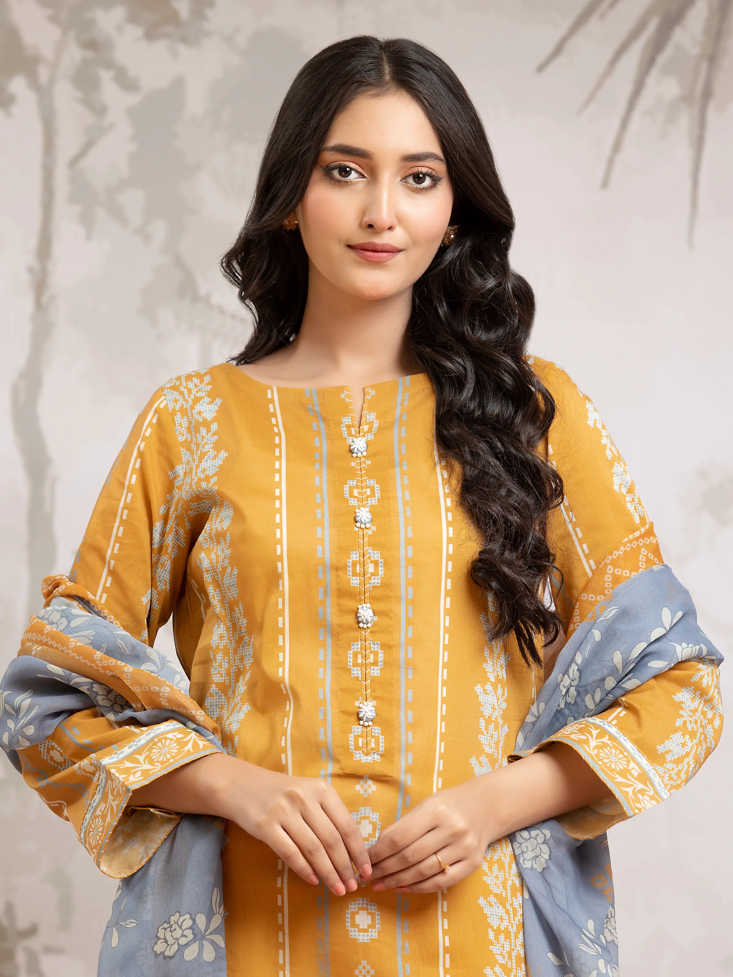 Unstitched Printed Khaddar Suit - EWU24M2-172 - Image 3