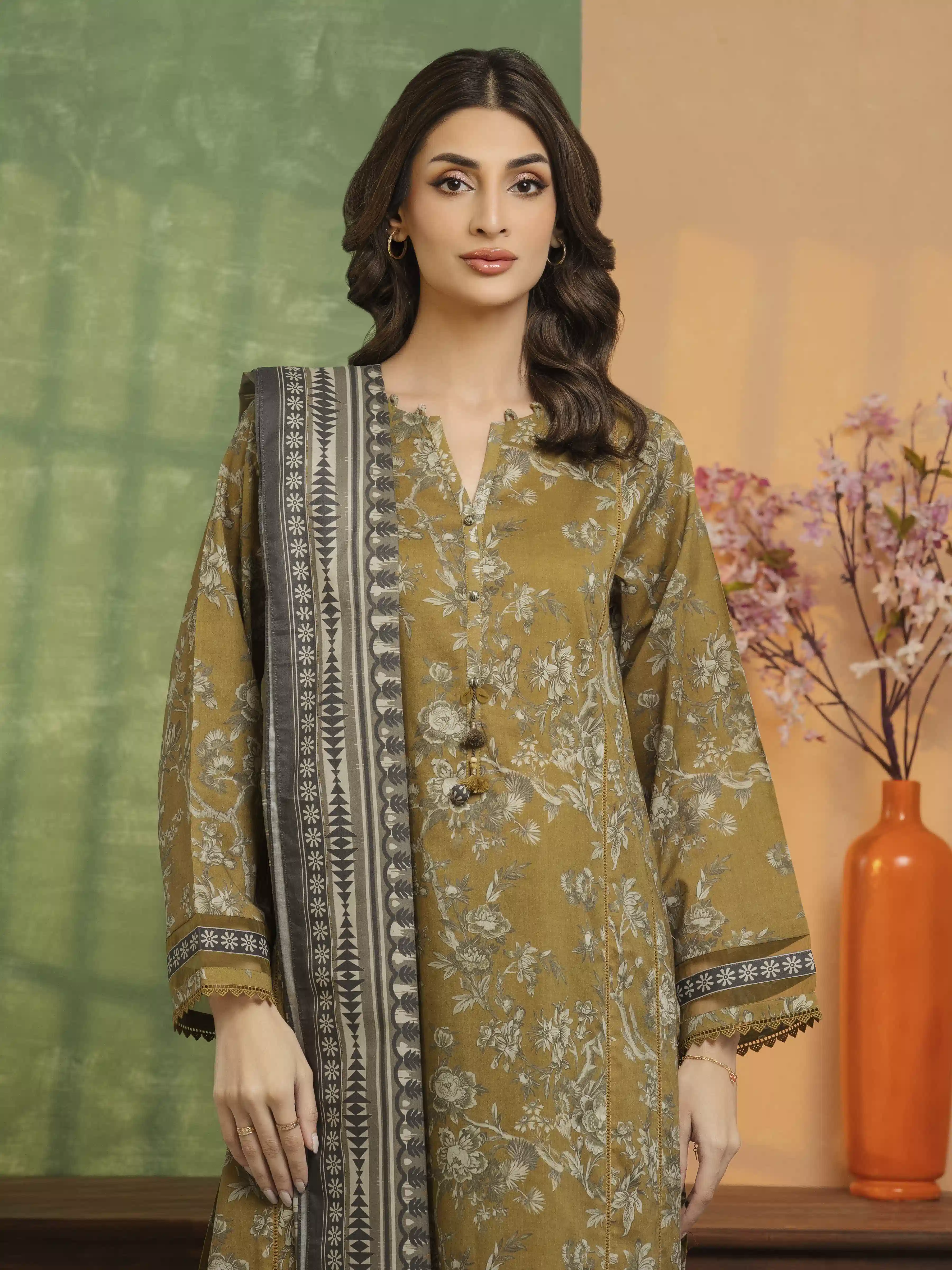 Unstitched Printed Khaddar Suit - EWU5A3-36109-3P - Image 2