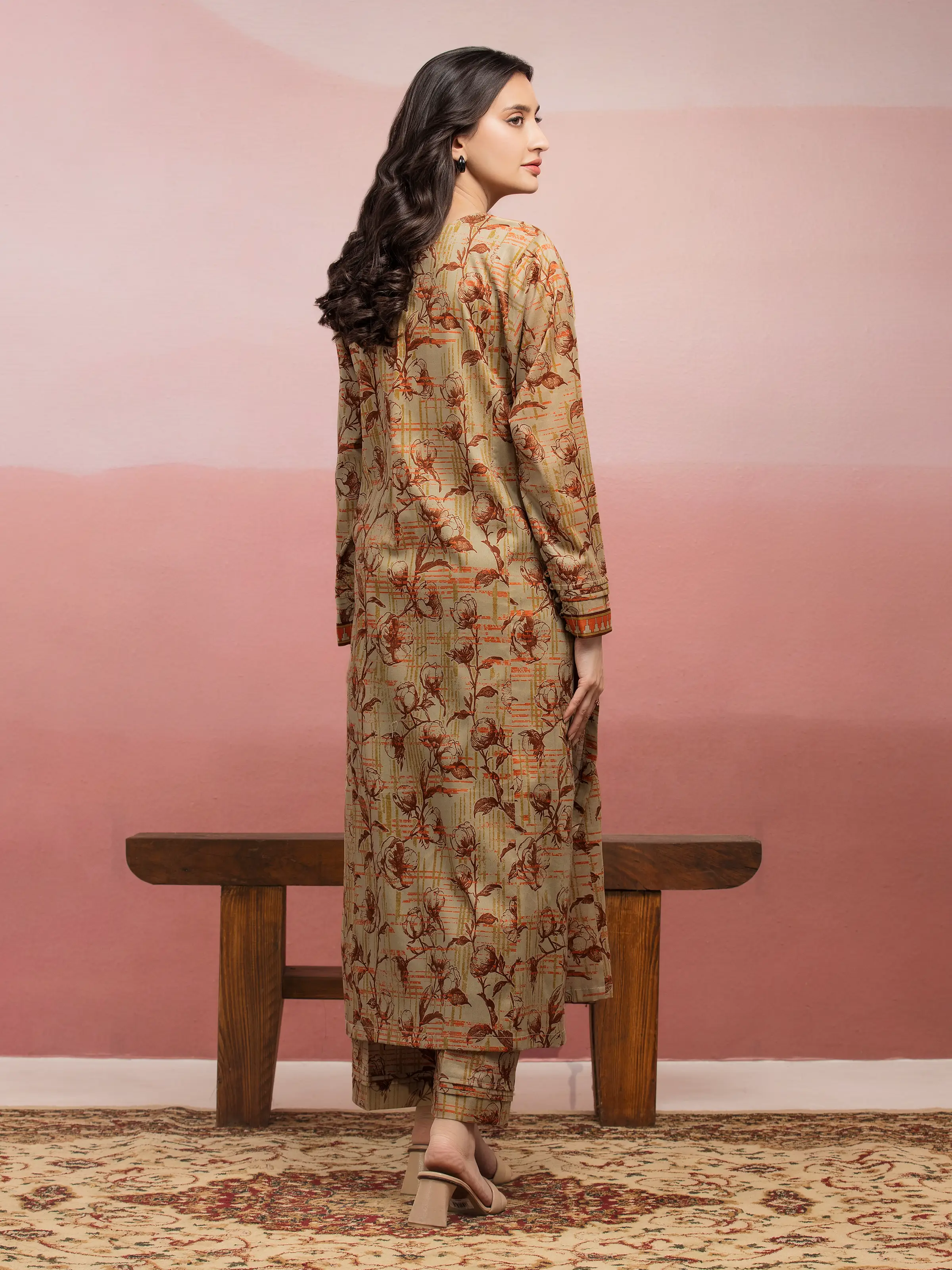 Unstitched Printed Lawn Shirt Trouser - EWU5A1-35404ST - Image 2