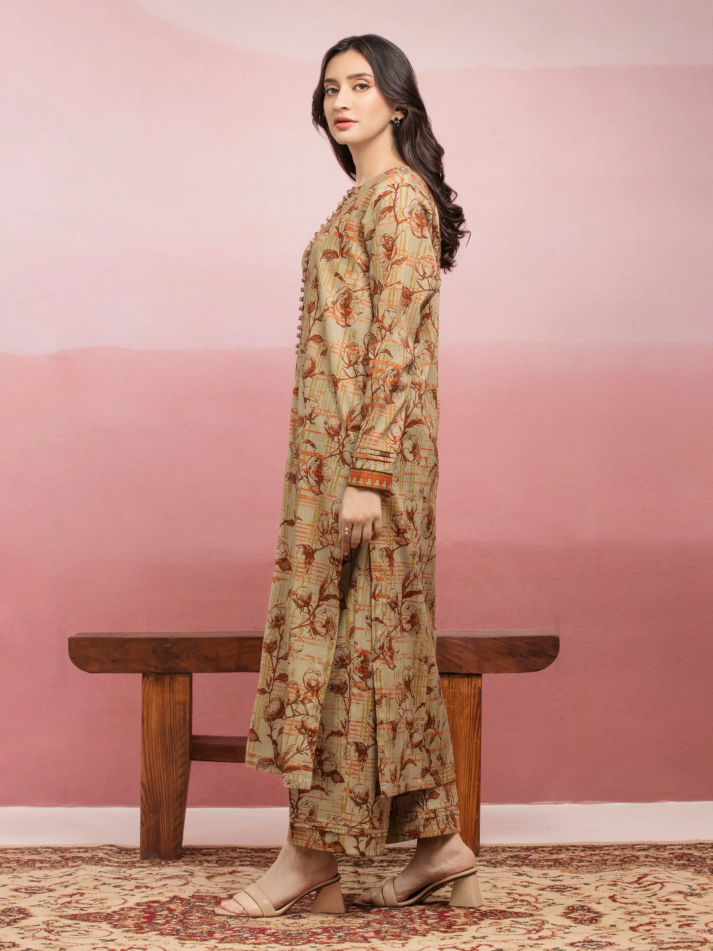Unstitched Printed Lawn Shirt Trouser - EWU5A1-35404ST - Image 3