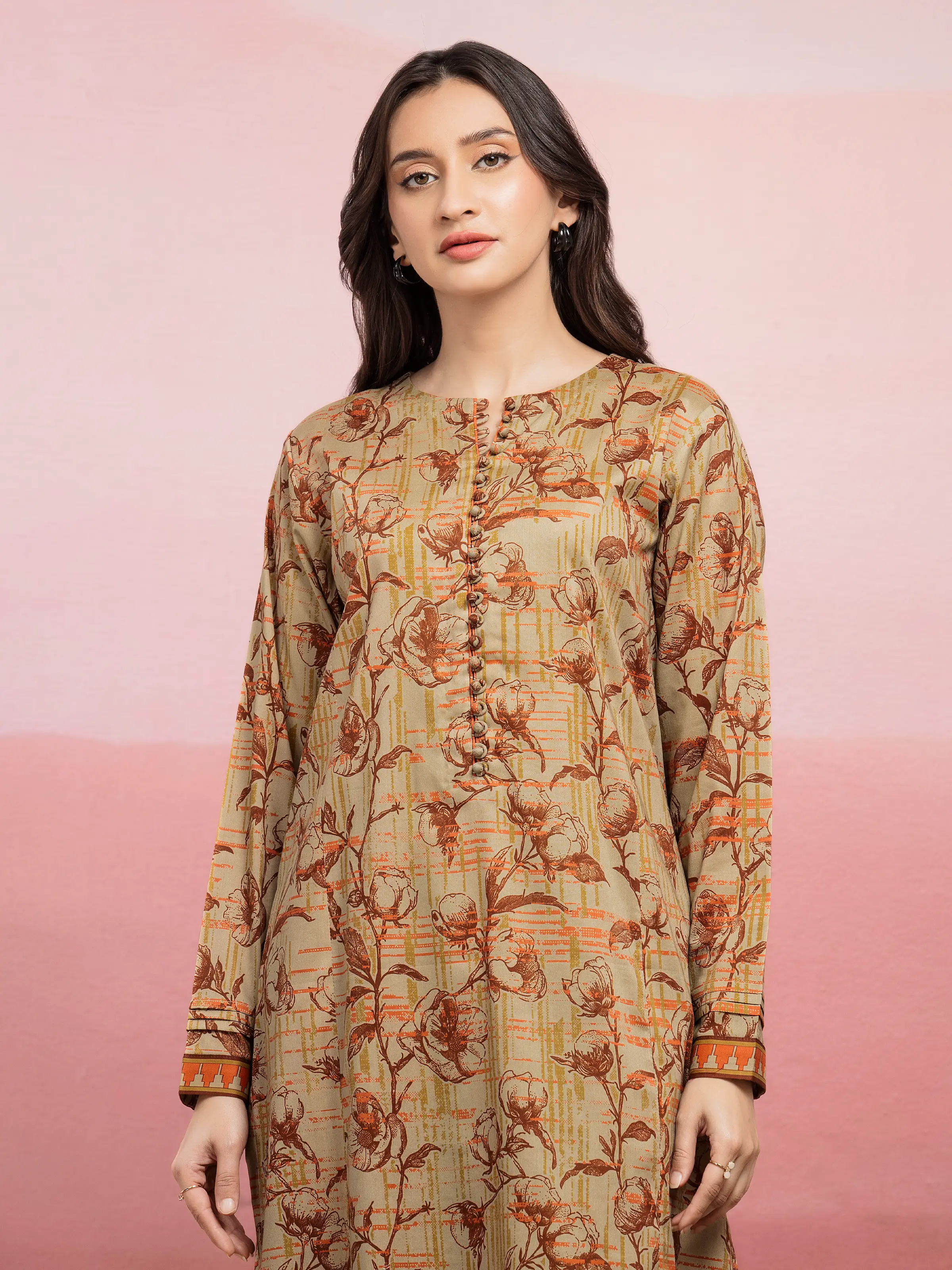 Unstitched Printed Lawn Shirt Trouser - EWU5A1-35404ST - Image 4