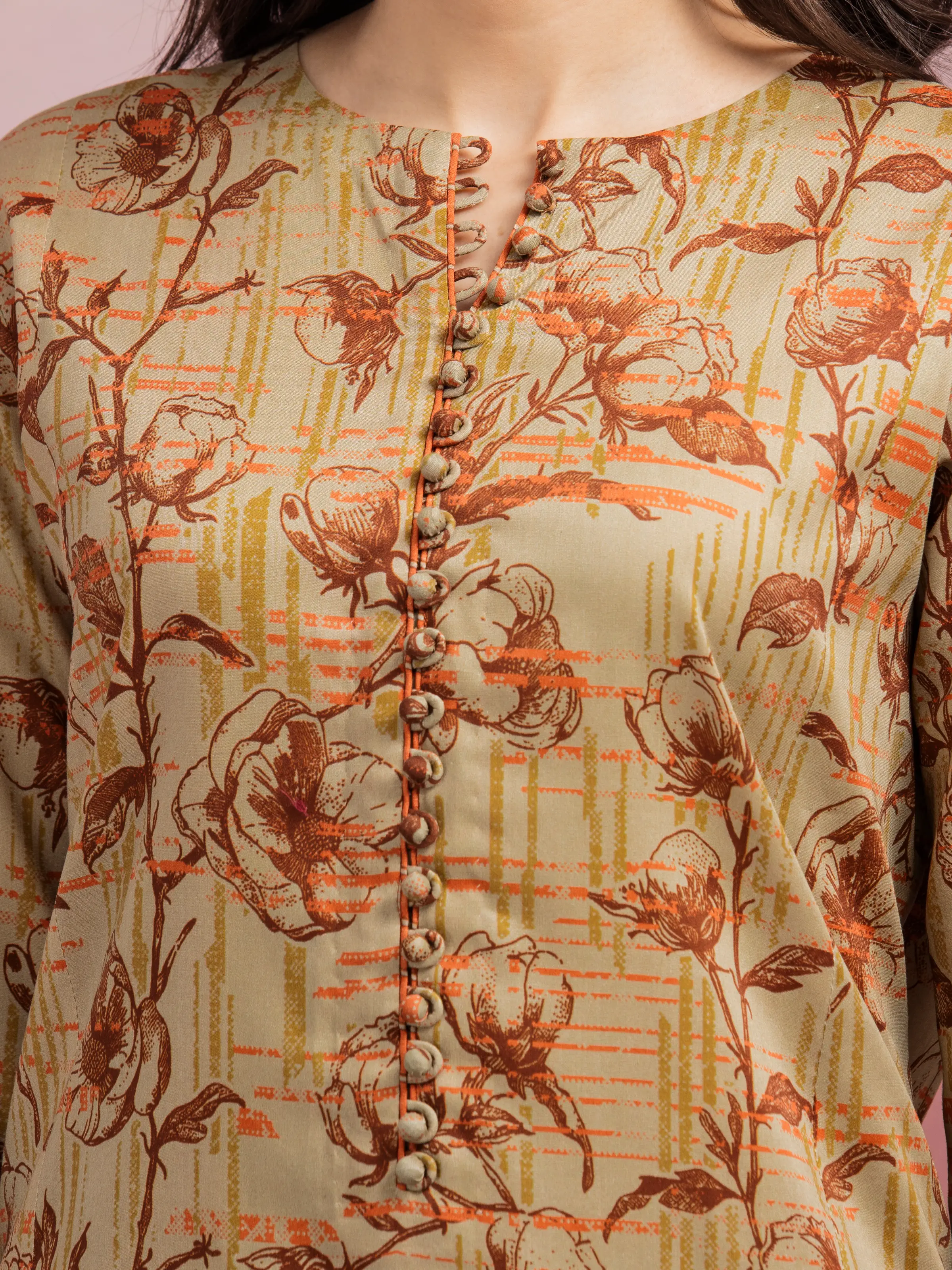 Unstitched Printed Lawn Shirt Trouser - EWU5A1-35404ST - Image 6