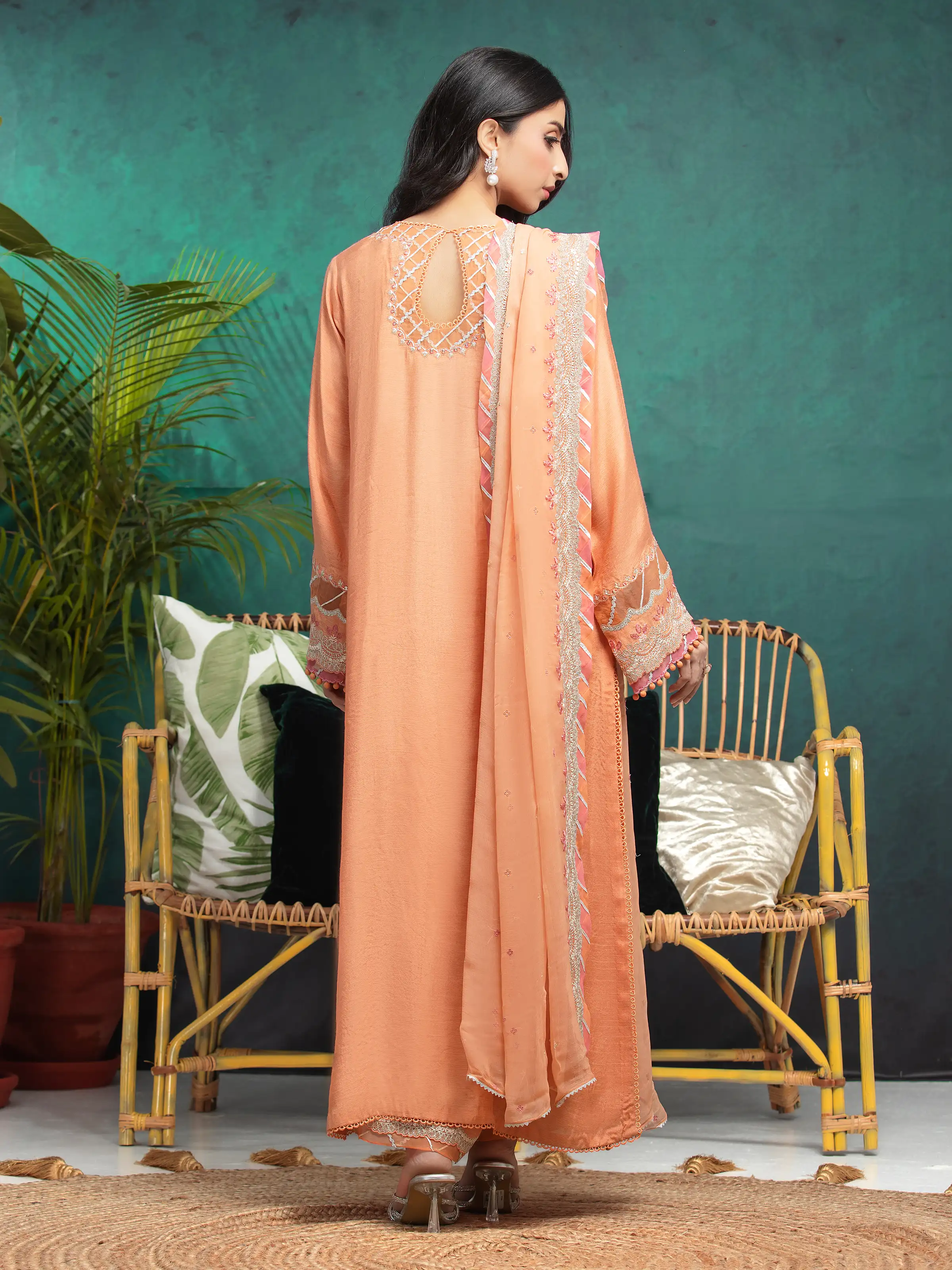 Unstitched Embroidered Raw Silk Suit - EWU24V16-30288-3P - Image 2