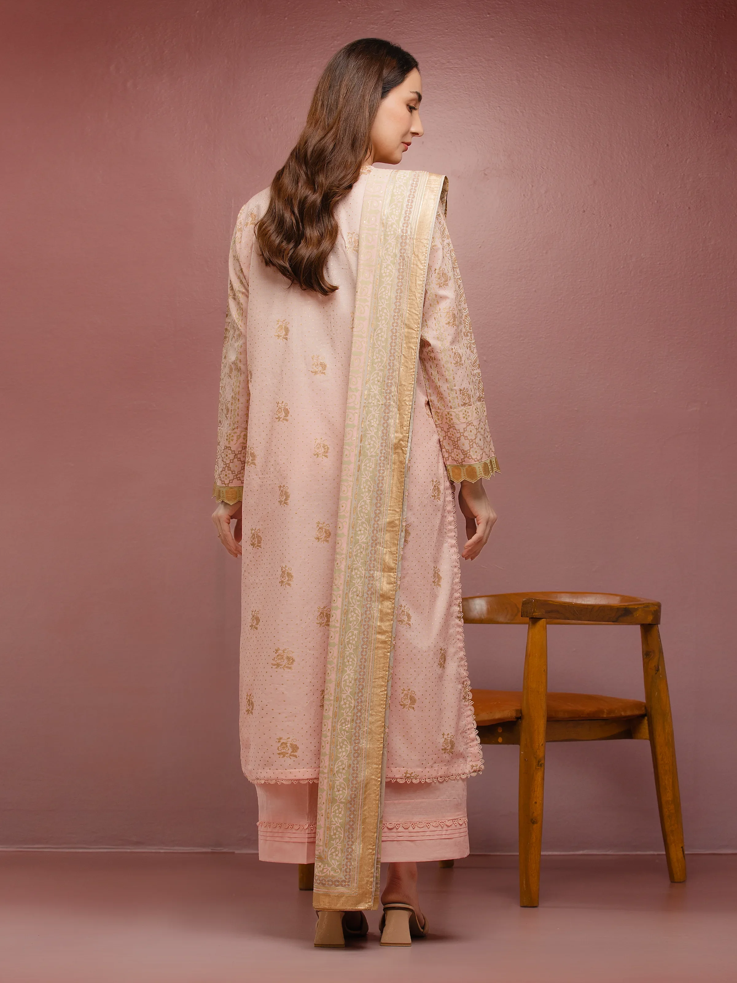 Unstitched Block Print Cambric Suit - EWU5M1-024-3P - Image 2