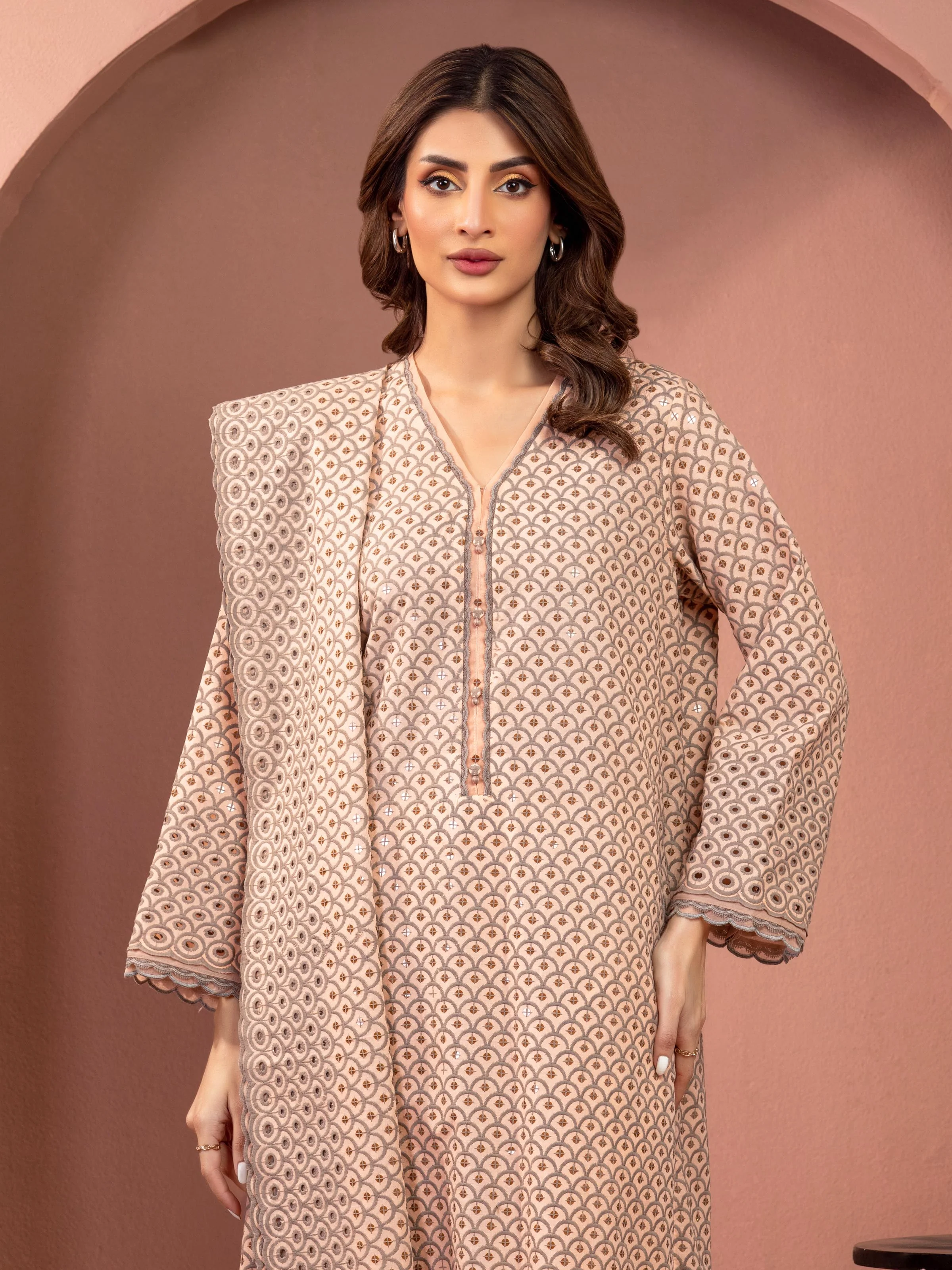 Unstitched Embroidered Cambric Suit - EWU5V2-31825-3P - Image 2