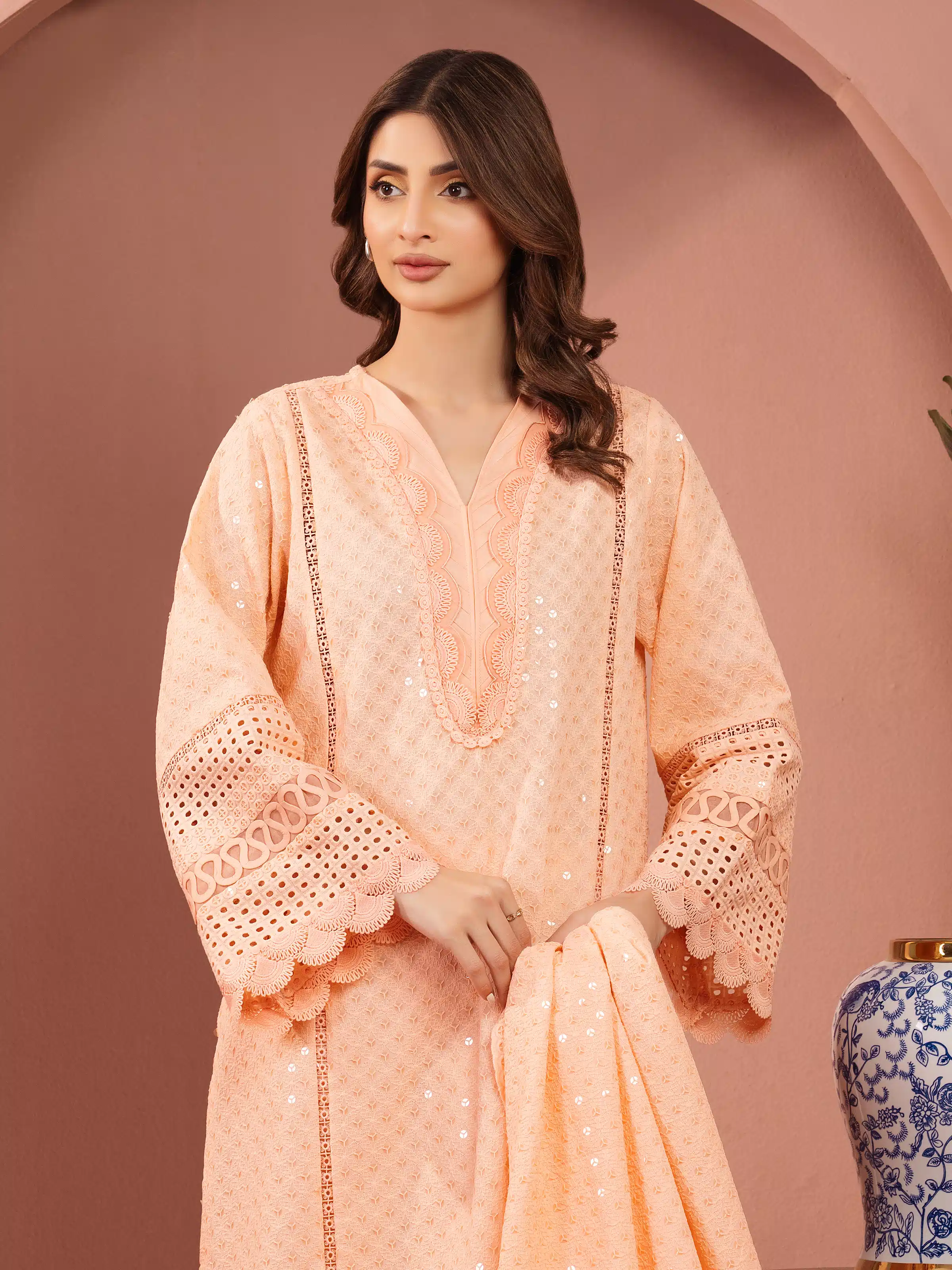 Unstitched Embroidered Cambric Suit - EWU5V2-31827-3P - Image 2