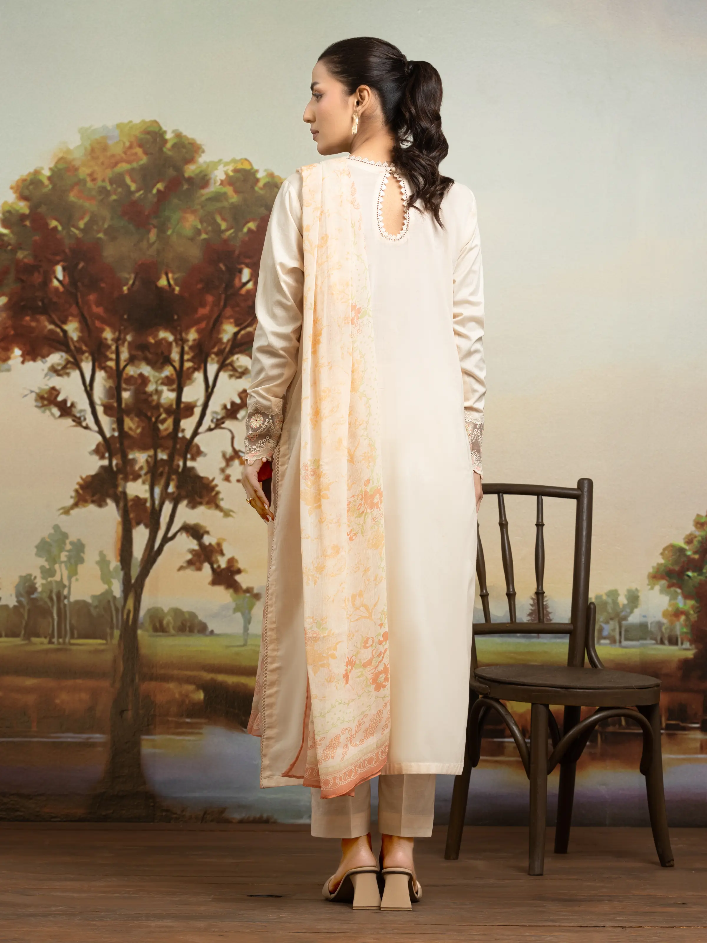 Unstitched Embroidered Dobby Suit - EWU24V7-30162-3P - Image 2